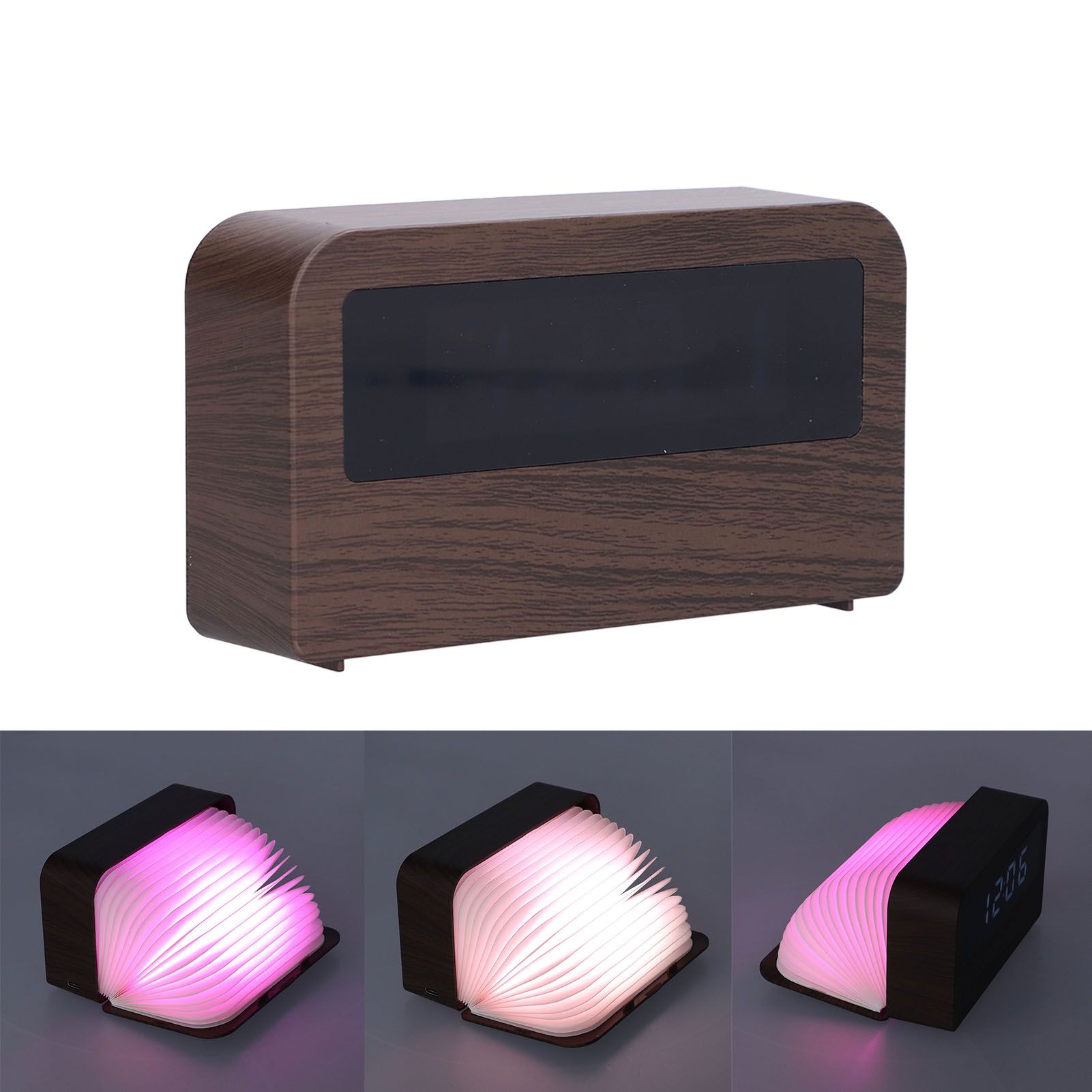 Wooden Clock Multifunctional Digital Backlight Environmental Friendly Compact view 9