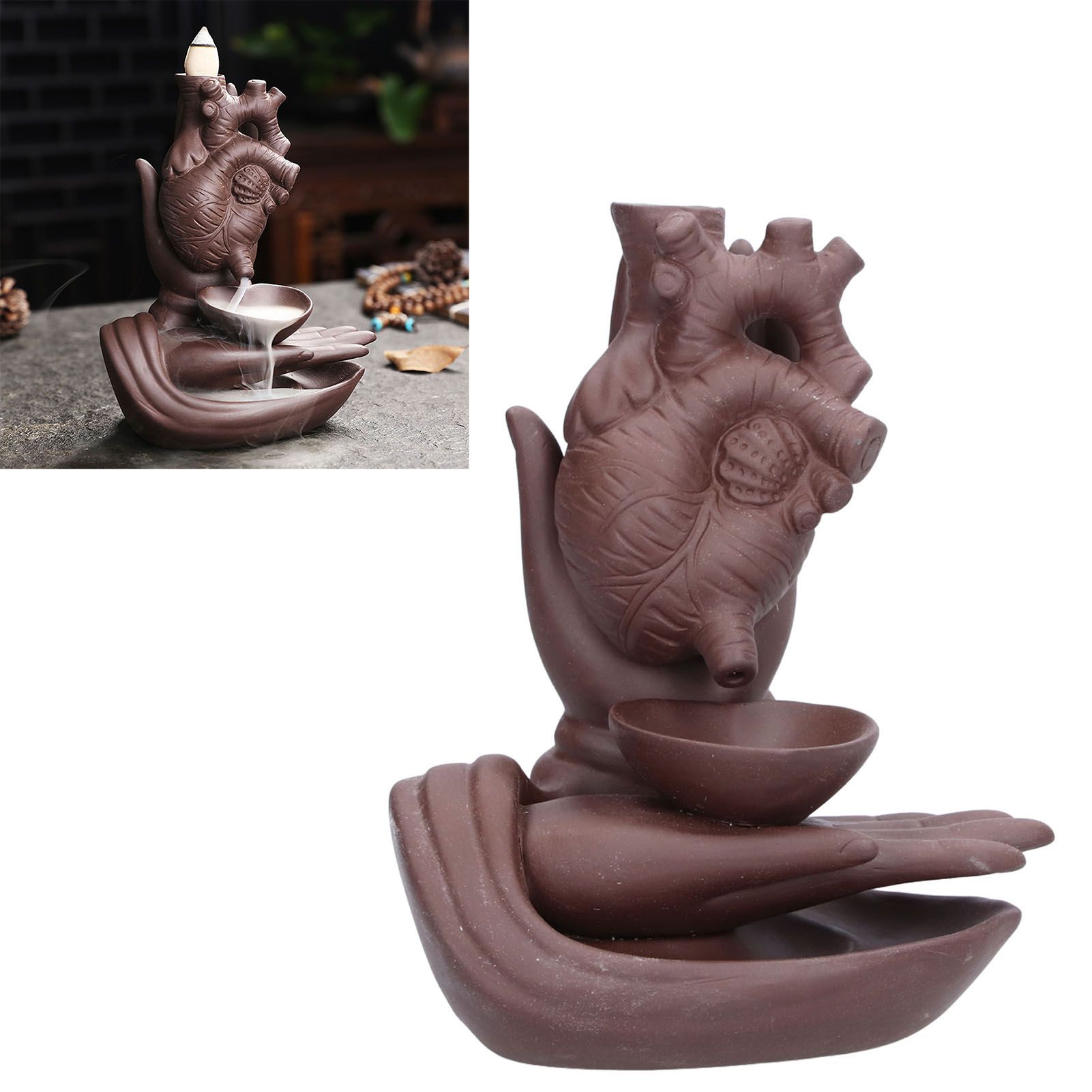 Ceramic Incense Burner Waterfall Backflow Incense Holder Ornament for Home view 12