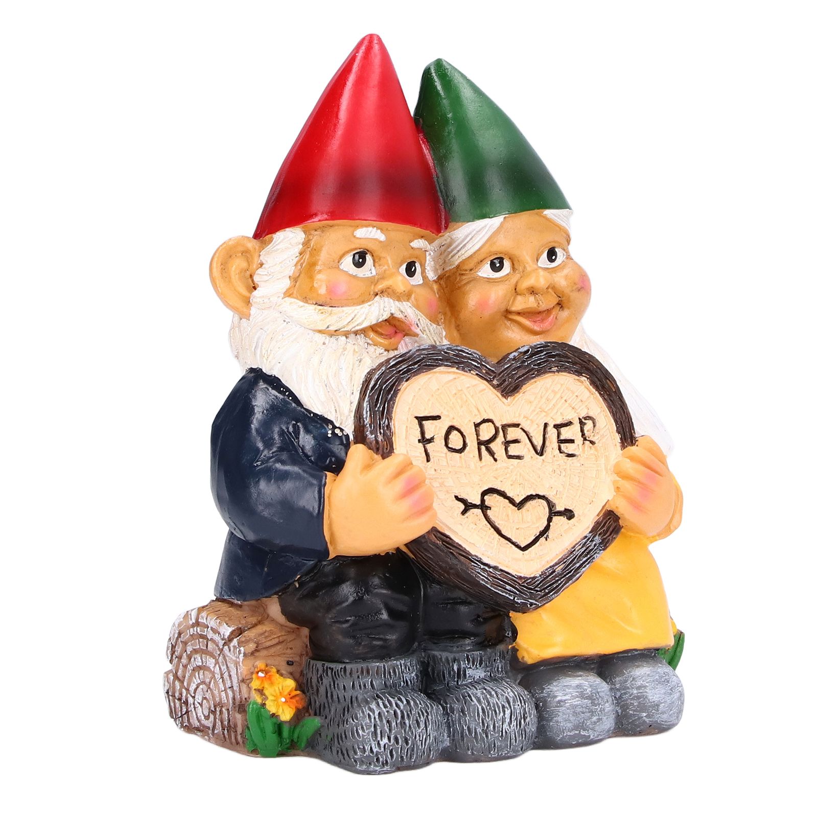 Garden Gnome Couple Statues Figurine Household Resin Art Home Desktop Dwarf view 2