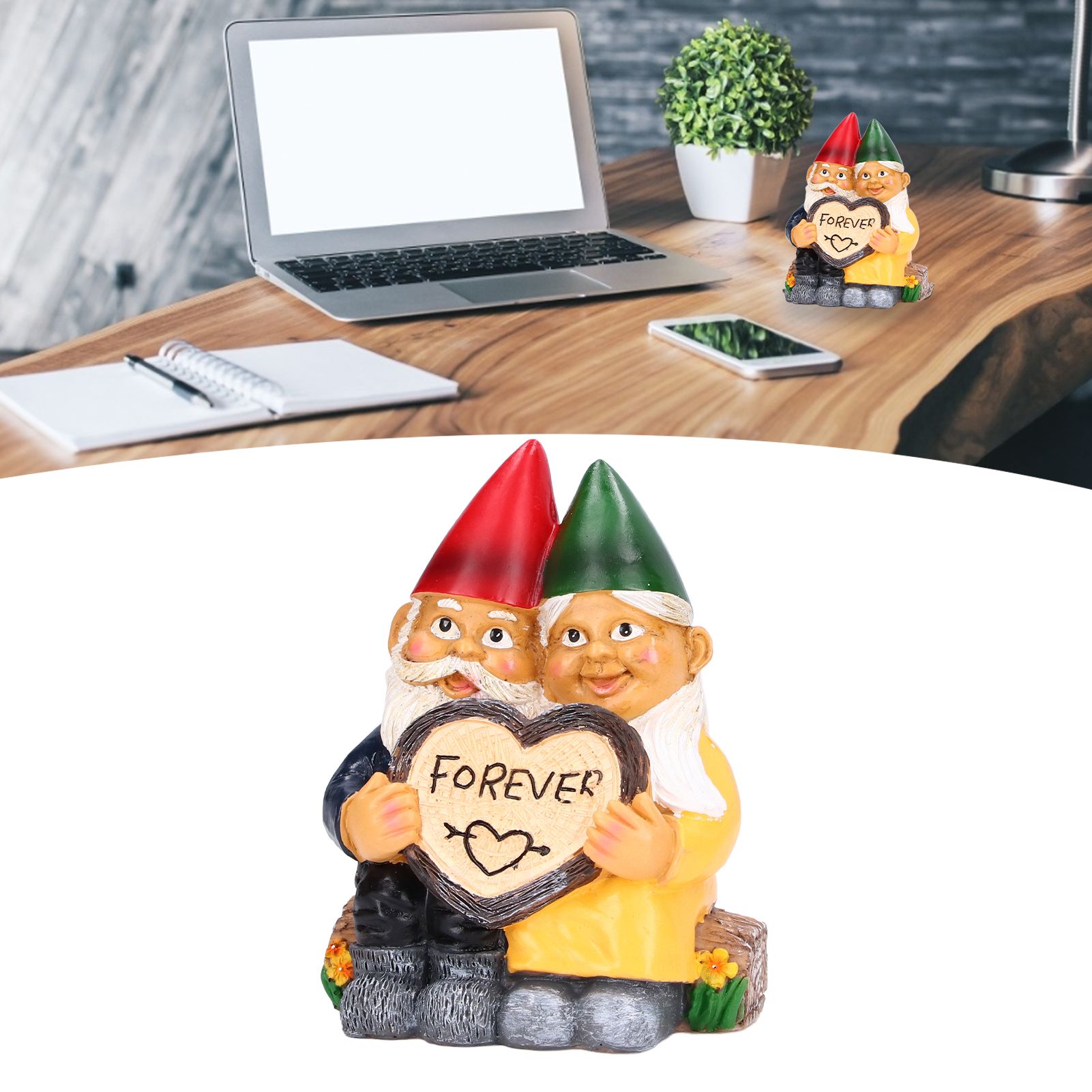 Garden Gnome Couple Statues Figurine Household Resin Art Home Desktop Dwarf view 11