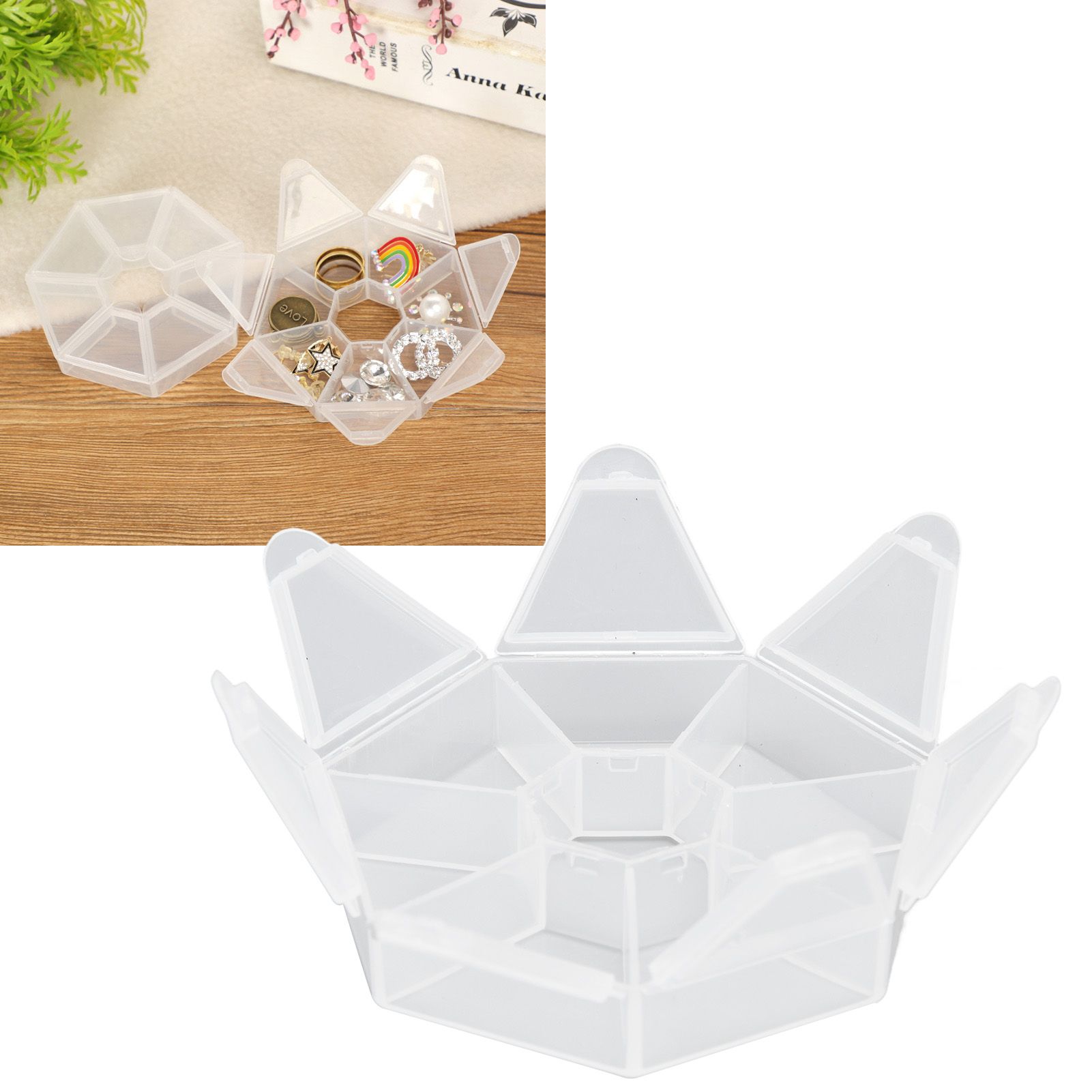 7 Grids Storage Box Clear Plastic Organizer Containers for Fishing Jewelry Pills view 11
