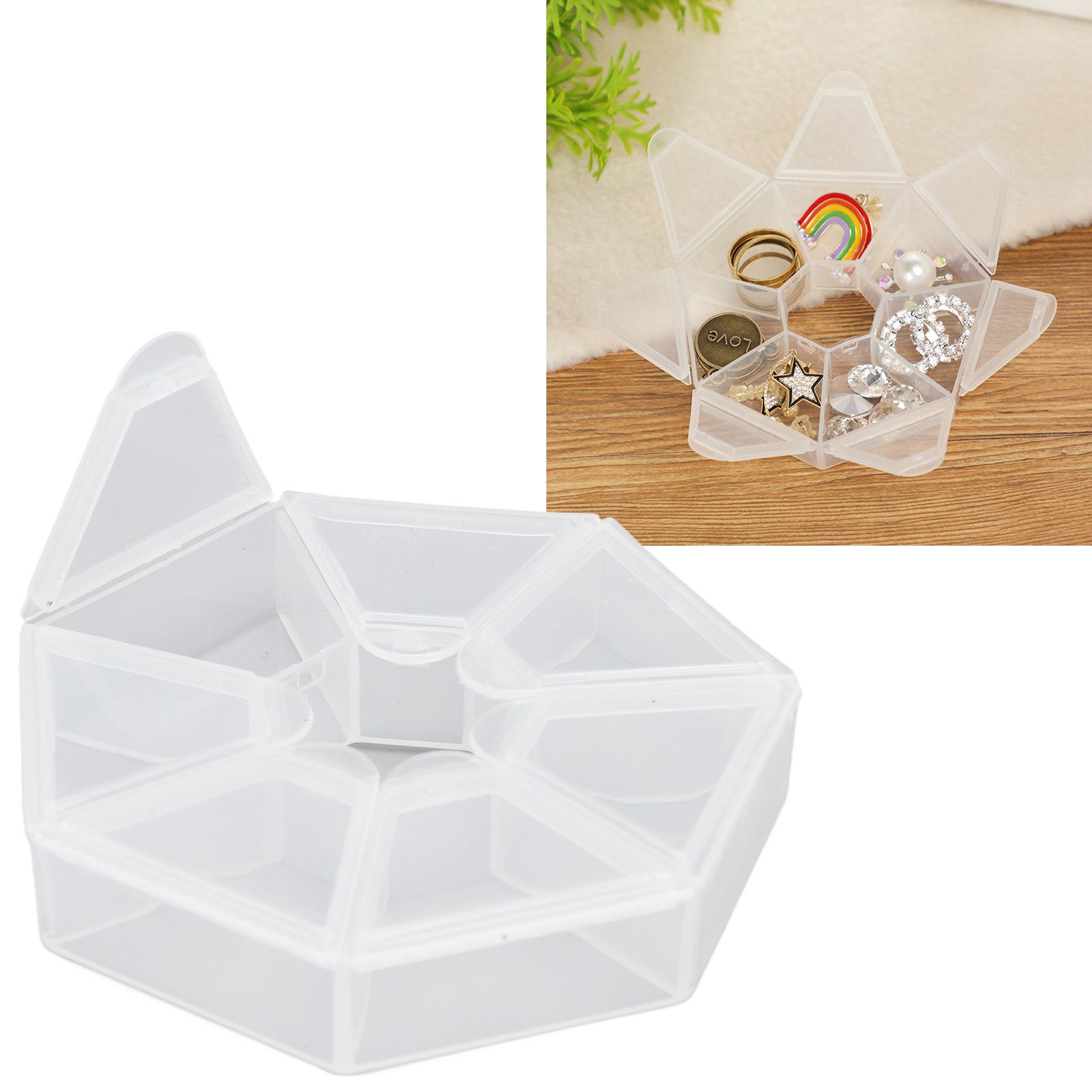 7 Grids Storage Box Clear Plastic Organizer Containers for Fishing Jewelry Pills view 12