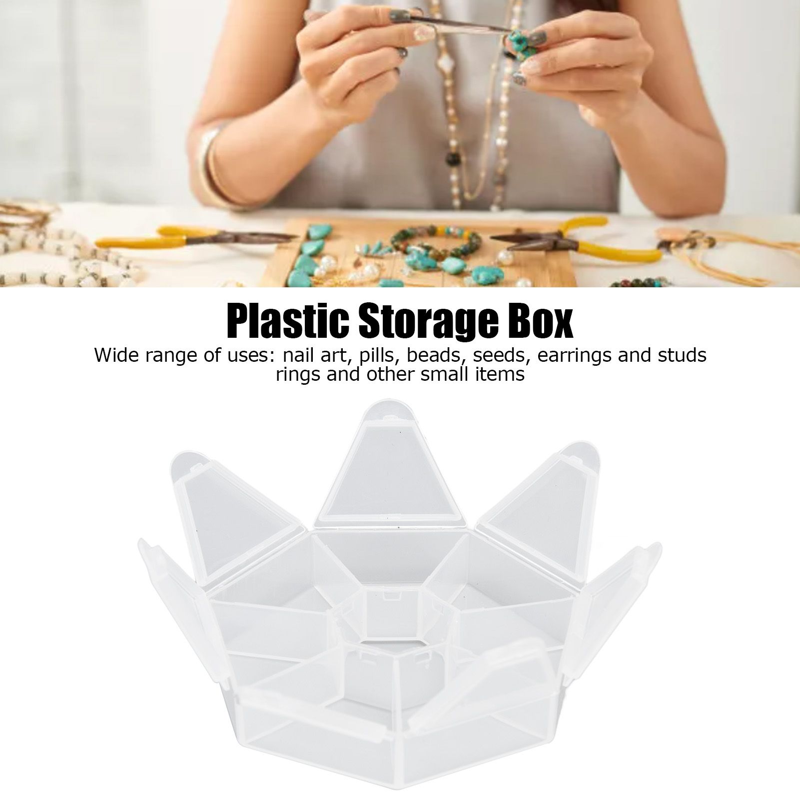 7 Grids Storage Box Clear Plastic Organizer Containers for Fishing Jewelry Pills view 14