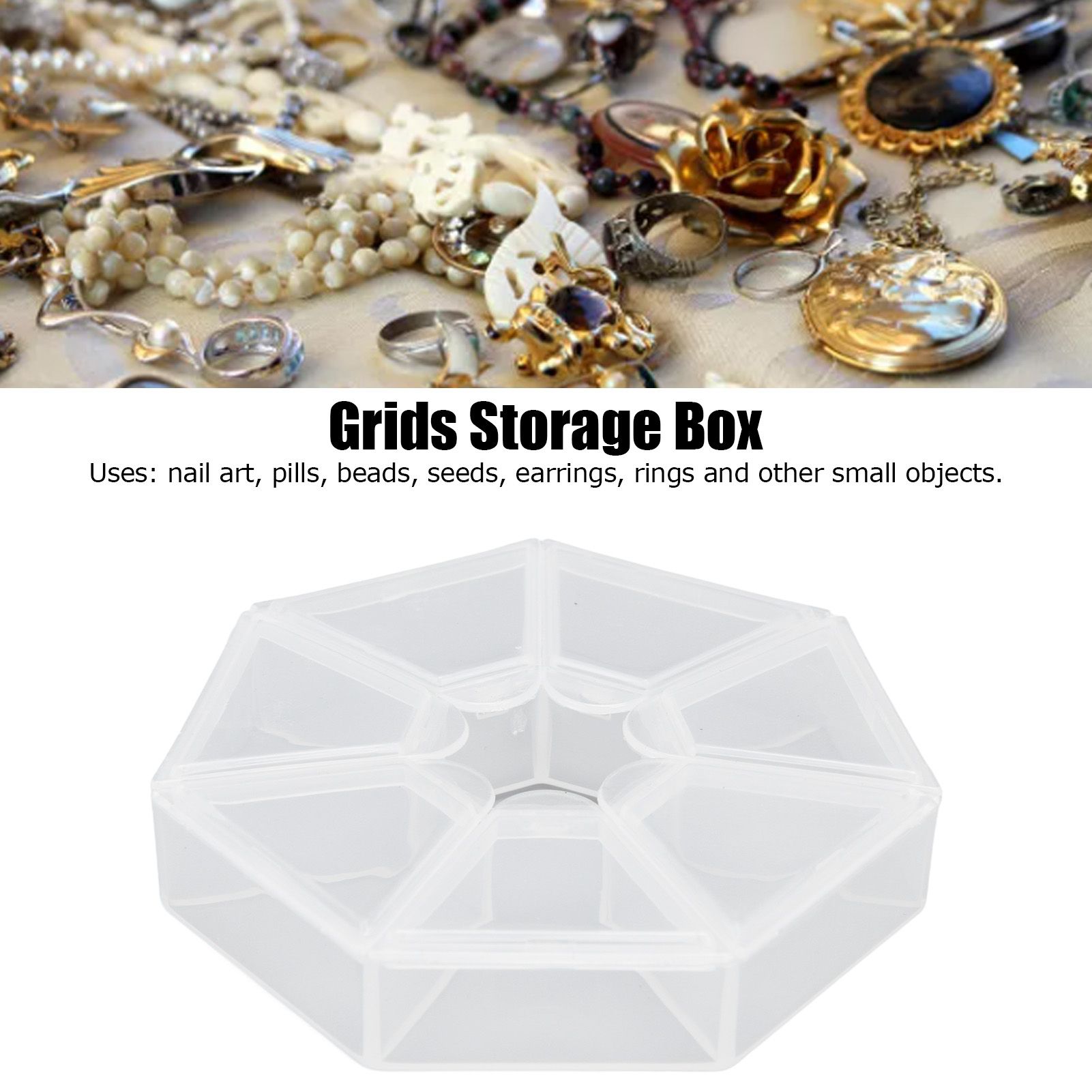7 Grids Storage Box Clear Plastic Organizer Containers for Fishing Jewelry Pills view 15