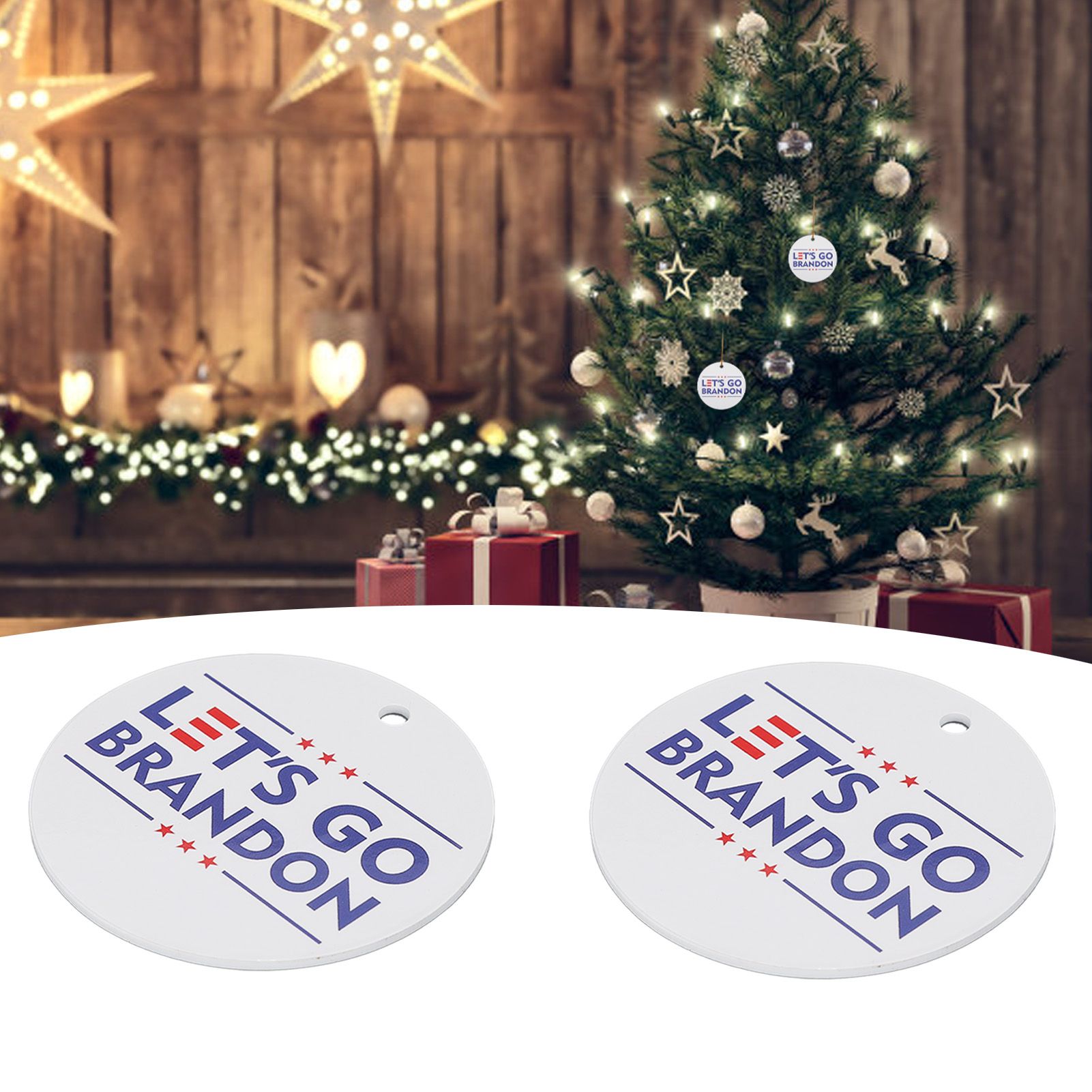 2Set Innovative Ornament Ceramic Christmas Tree Hanging Pendant for Party view 12