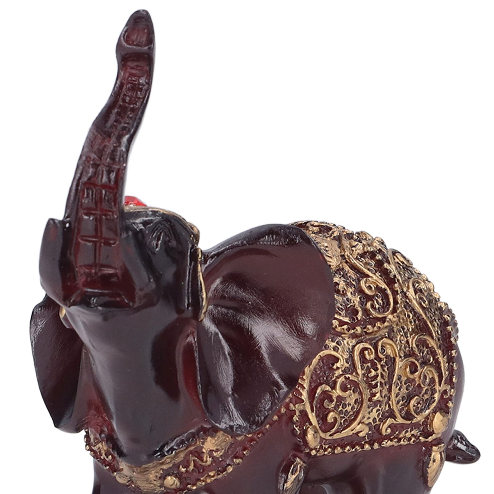 Elephant Figurines Durable Resin Delicate Texture Retro Style Symbolize Power view 13