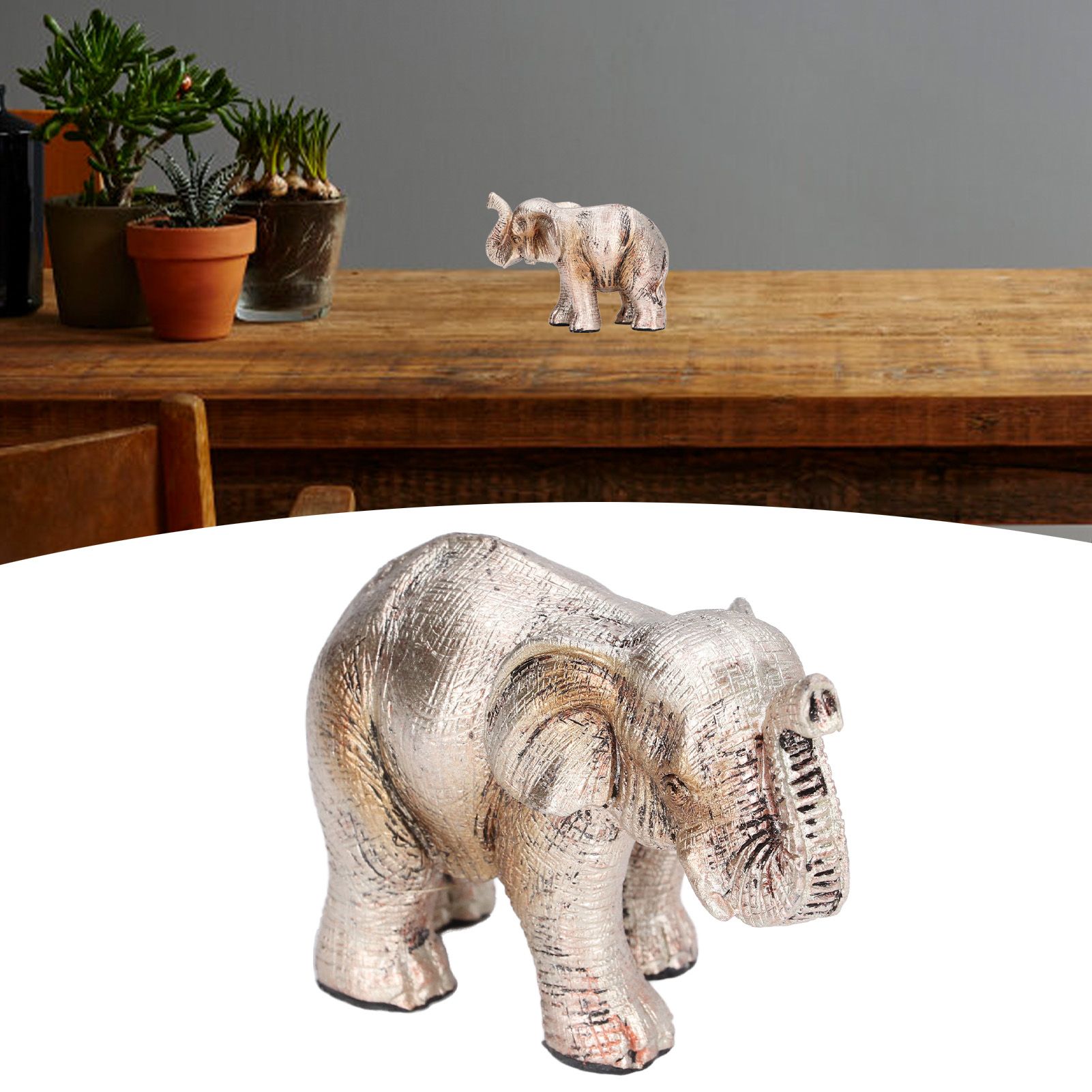 Elephant Statue Synthetic Resin Retro Style Exquisite Workmanship Elegant Cute view 12