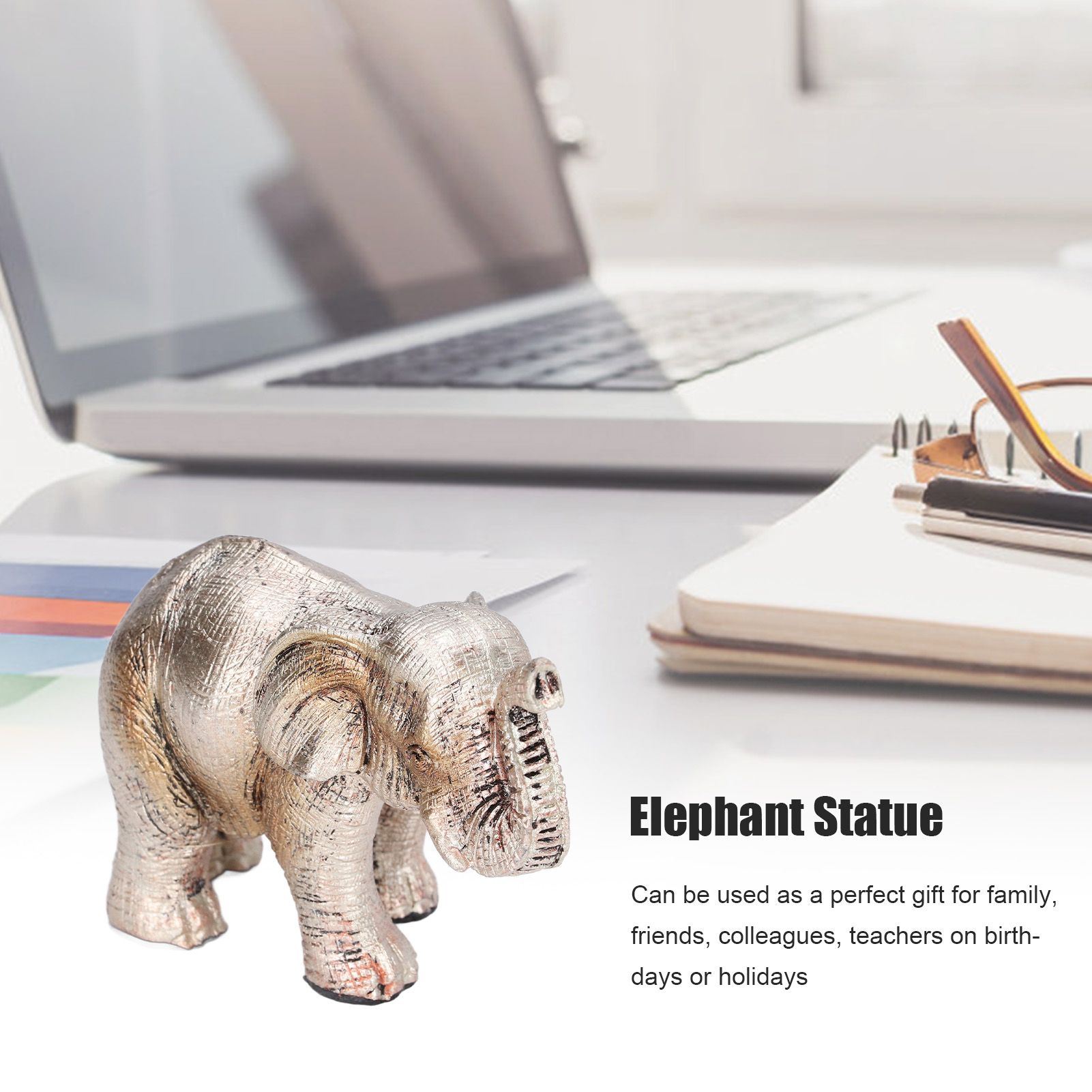 Elephant Statue Synthetic Resin Retro Style Exquisite Workmanship Elegant Cute view 13