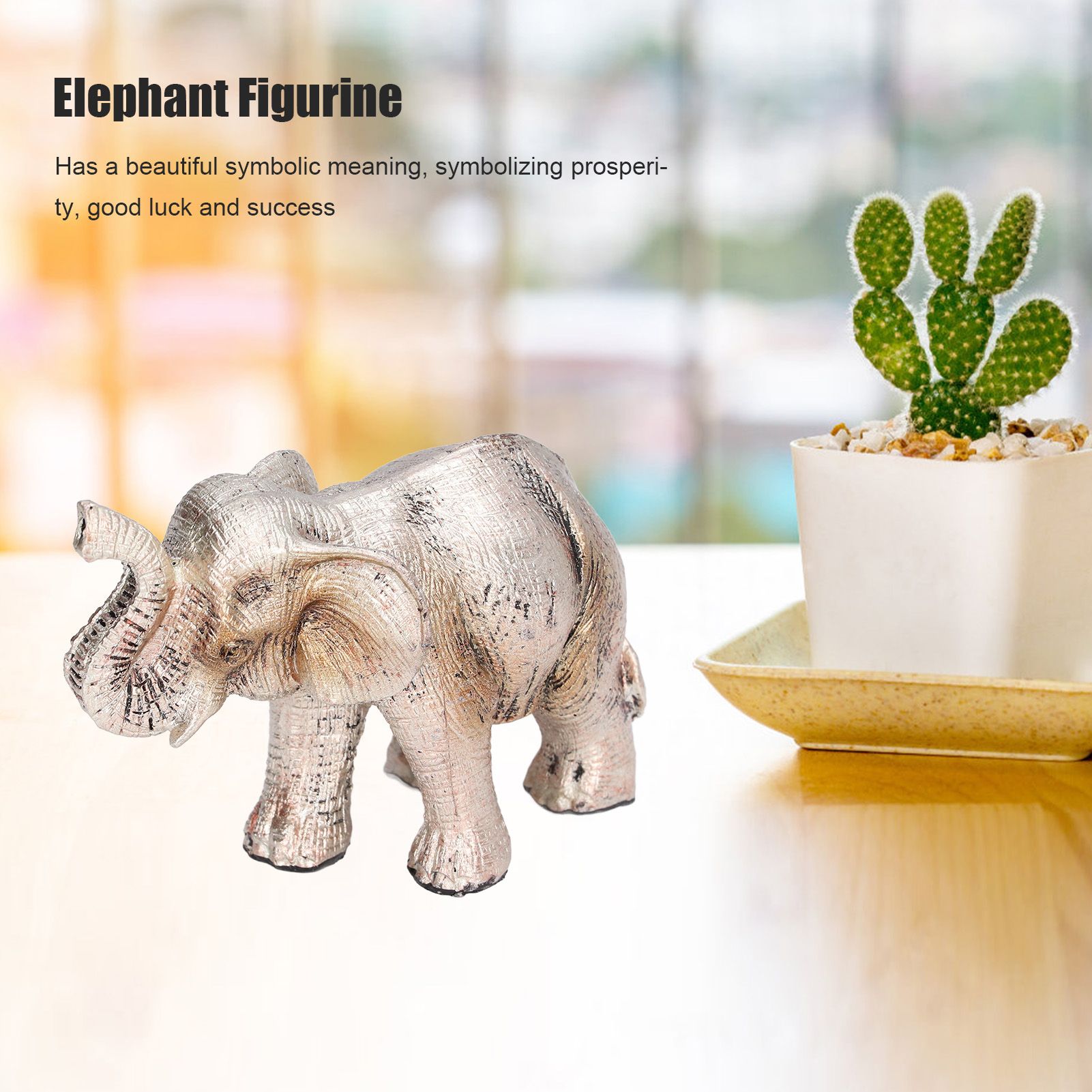 Elephant Statue Synthetic Resin Retro Style Exquisite Workmanship Elegant Cute view 14