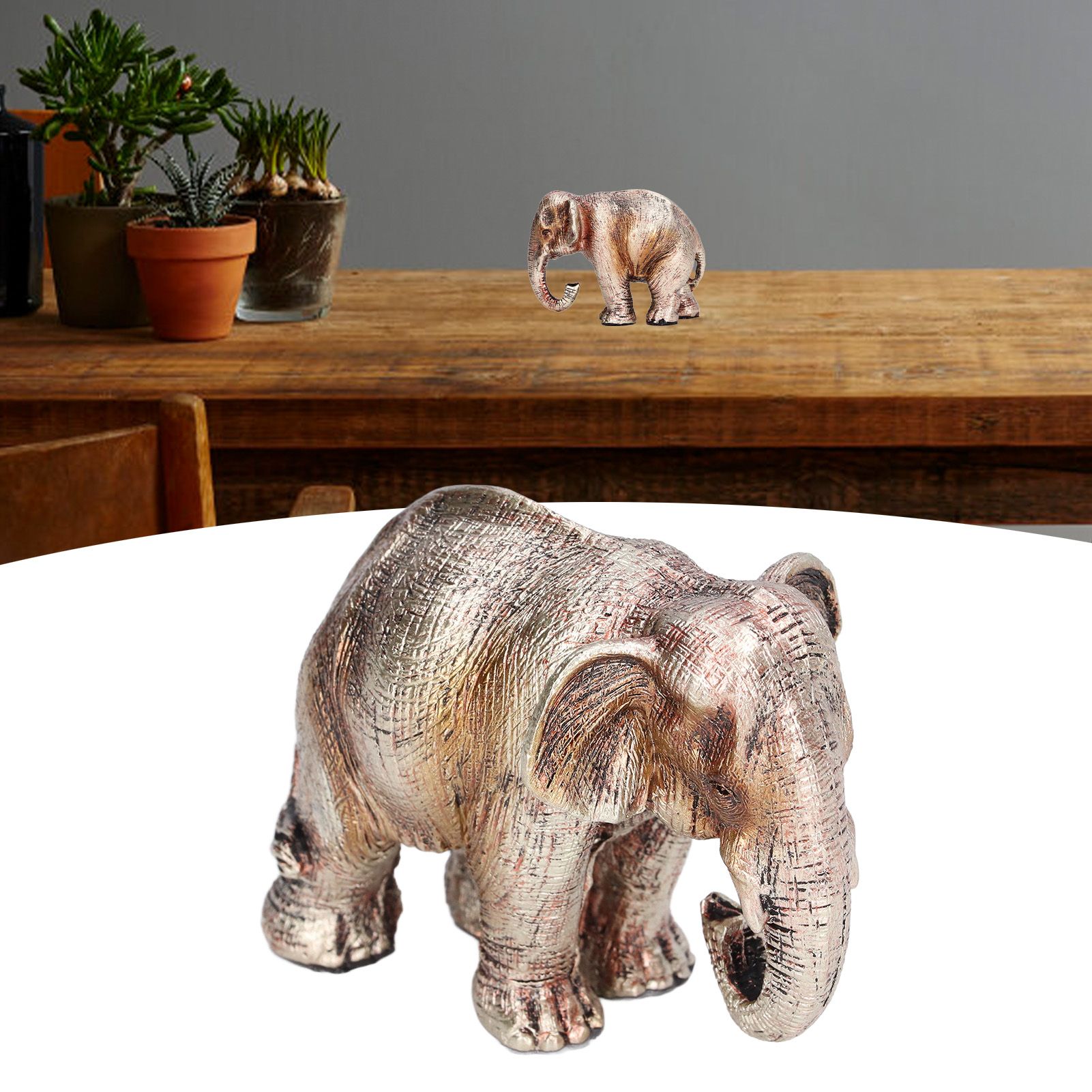 Elephant Statue Synthetic Resin Retro Style Exquisite Workmanship Elegant Cute view 11