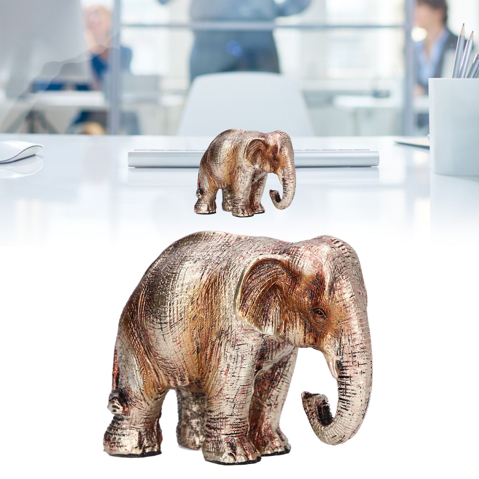 Elephant Statue Synthetic Resin Retro Style Exquisite Workmanship Elegant Cute view 12