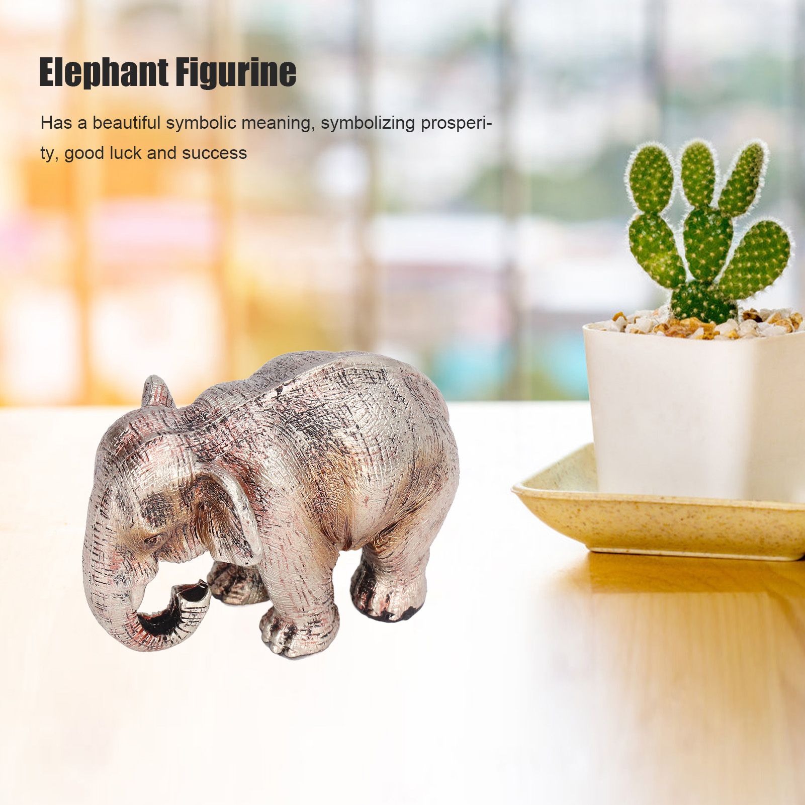 Elephant Statue Synthetic Resin Retro Style Exquisite Workmanship Elegant Cute view 13