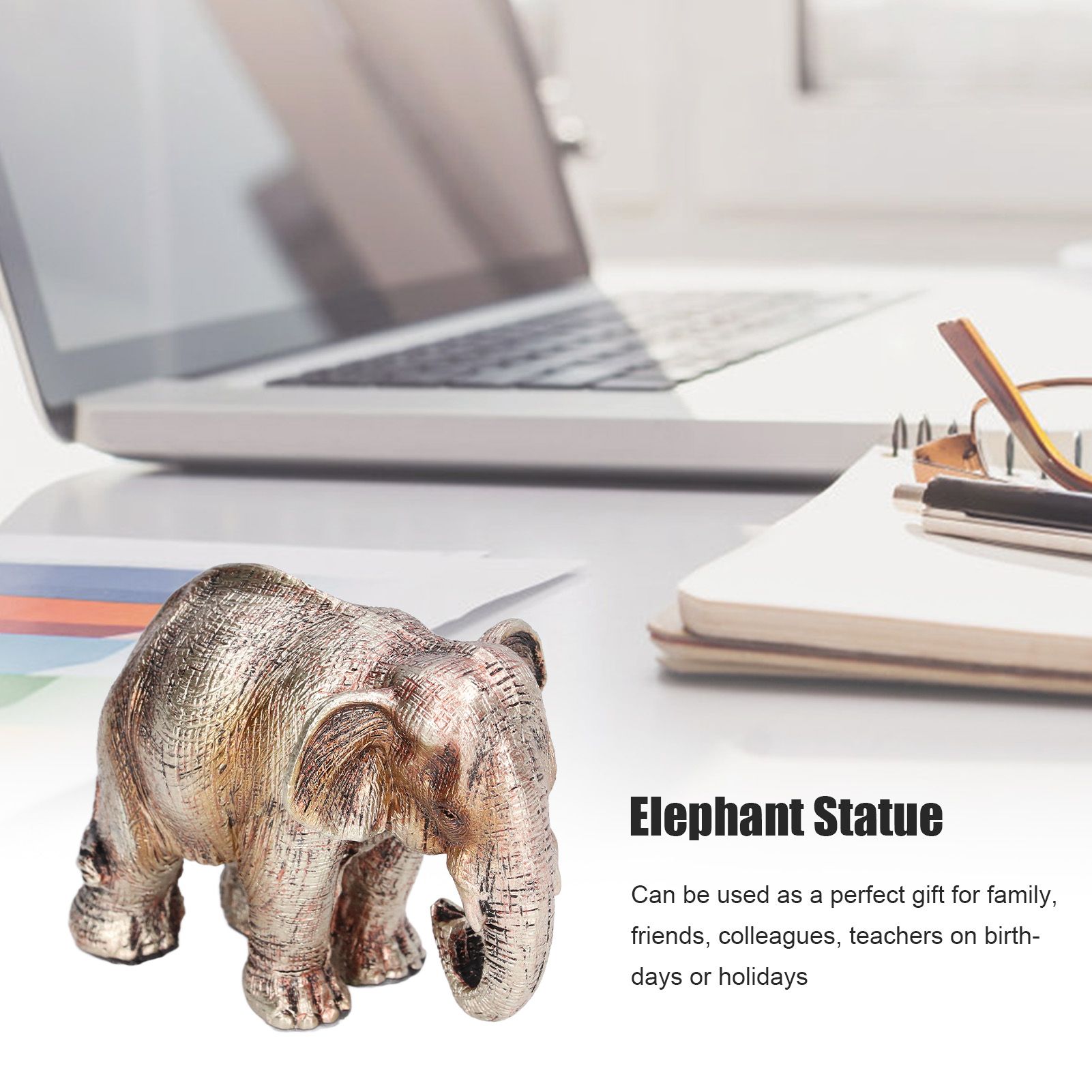 Elephant Statue Synthetic Resin Retro Style Exquisite Workmanship Elegant Cute view 14