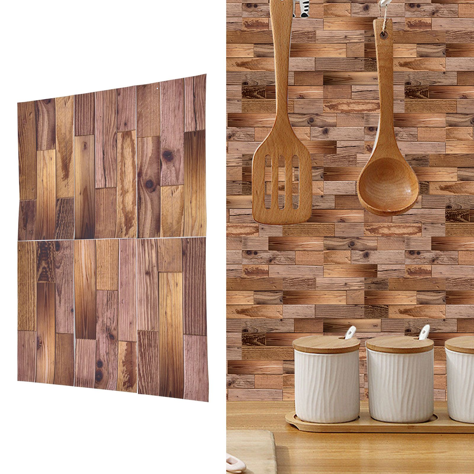 18PCS Wall Stickers Peel and Paste Wood Grain Furniture Refurbishment Sticker view 12