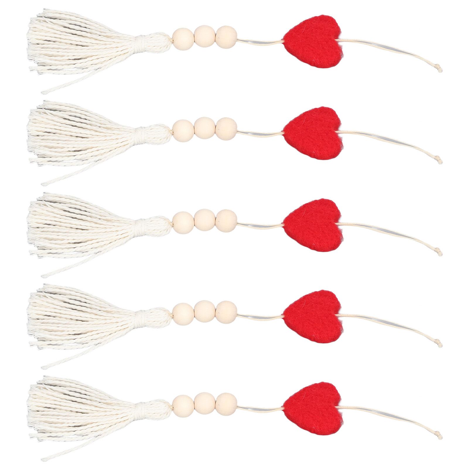 5Pcs Tassel Pendant Heart Design Lightweight Bohemian Tassel Cute Keychains view 5