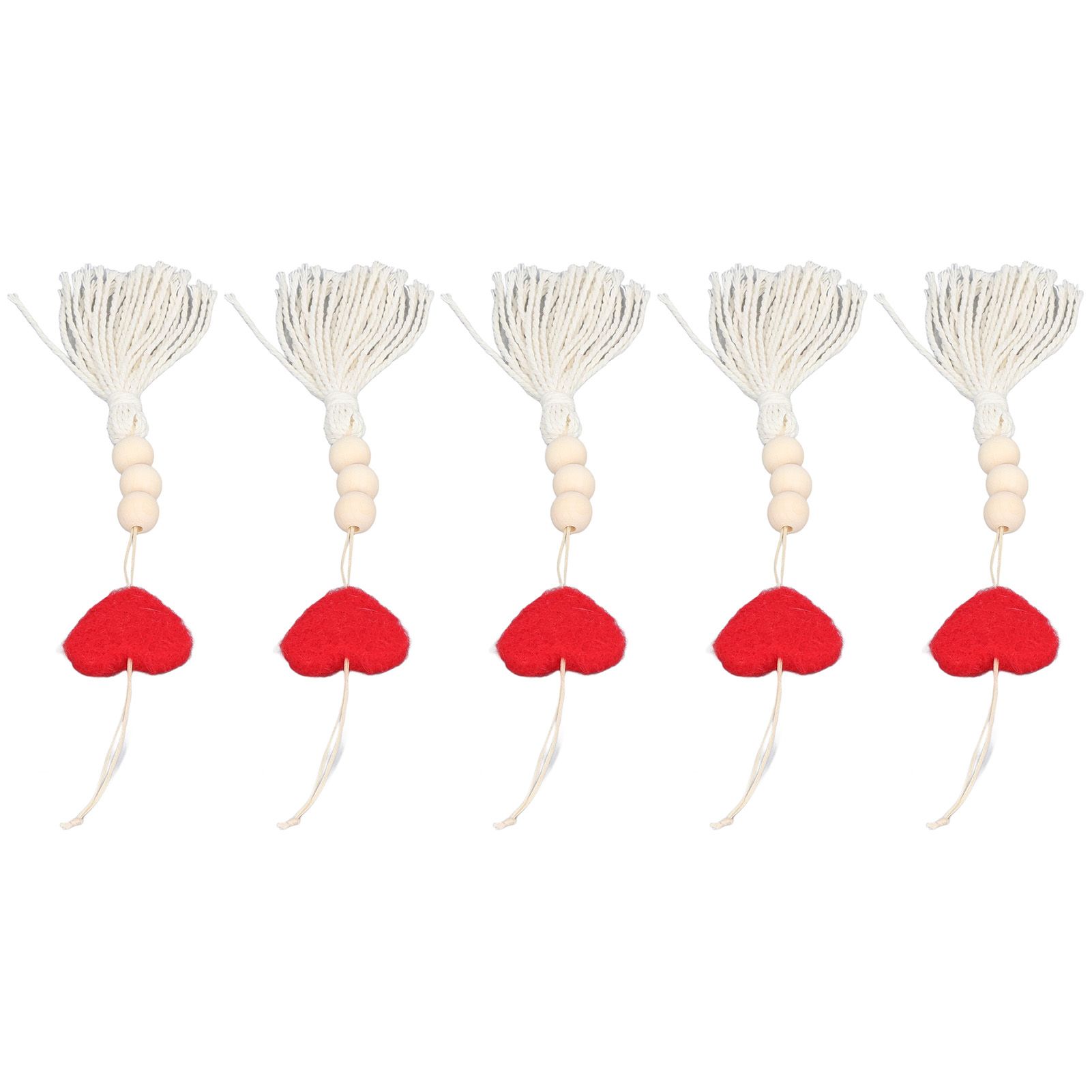 5Pcs Tassel Pendant Heart Design Lightweight Bohemian Tassel Cute Keychains view 6
