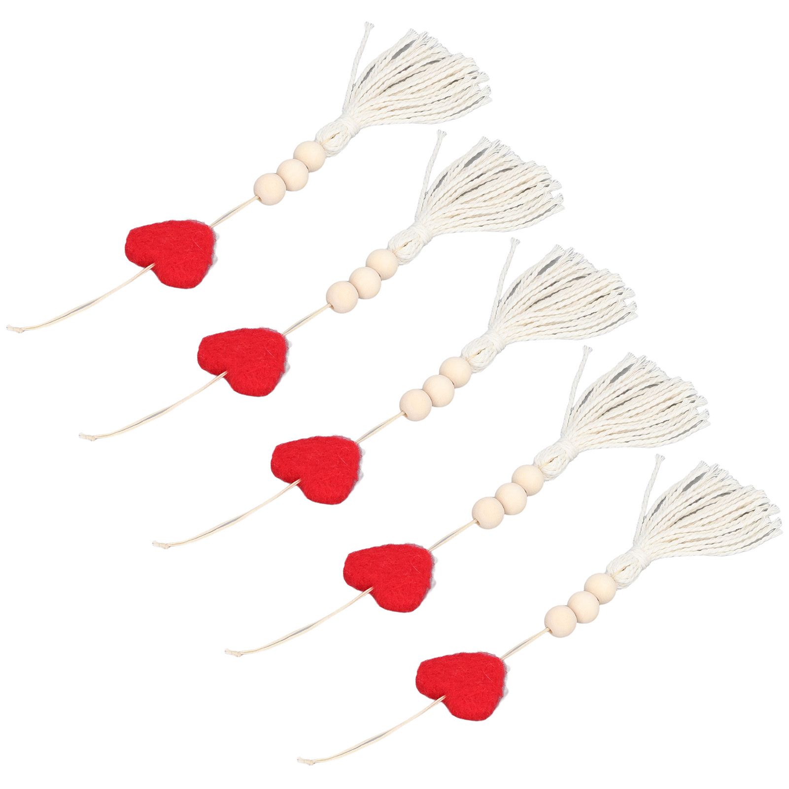 5Pcs Tassel Pendant Heart Design Lightweight Bohemian Tassel Cute Keychains view 8