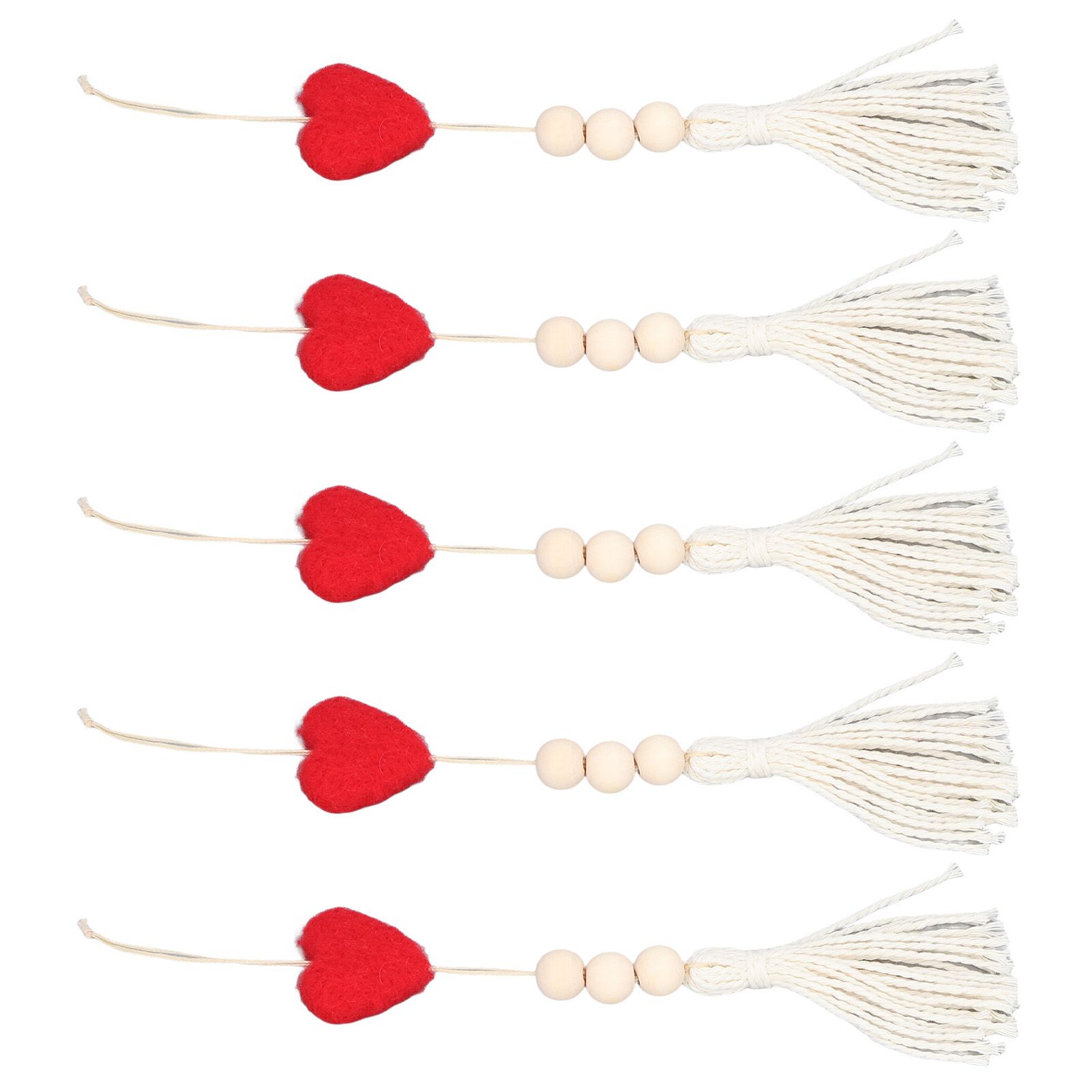 5Pcs Tassel Pendant Heart Design Lightweight Bohemian Tassel Cute Keychains view 9