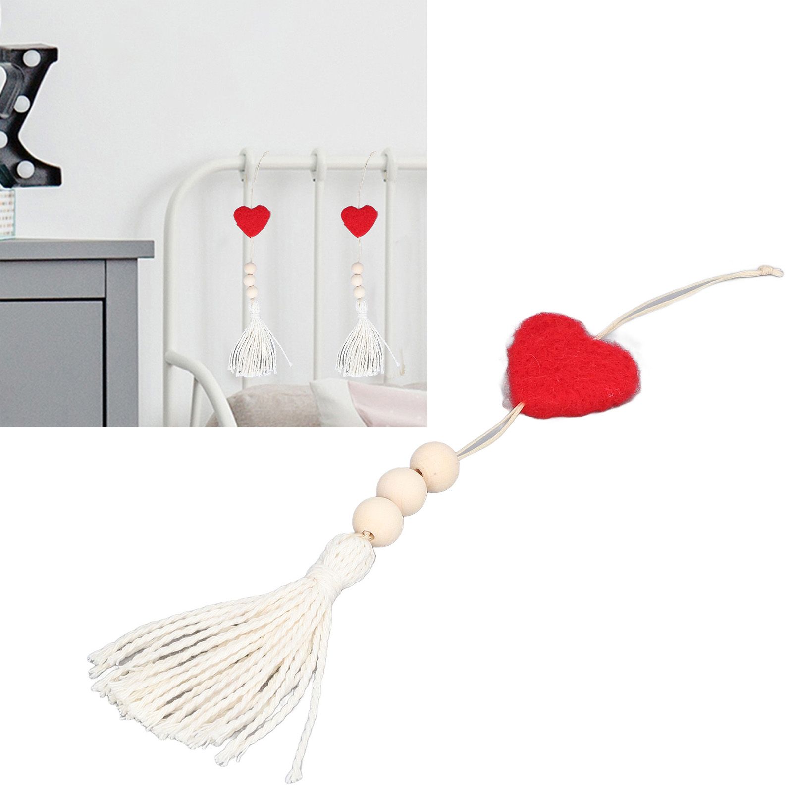 5Pcs Tassel Pendant Heart Design Lightweight Bohemian Tassel Cute Keychains view 12