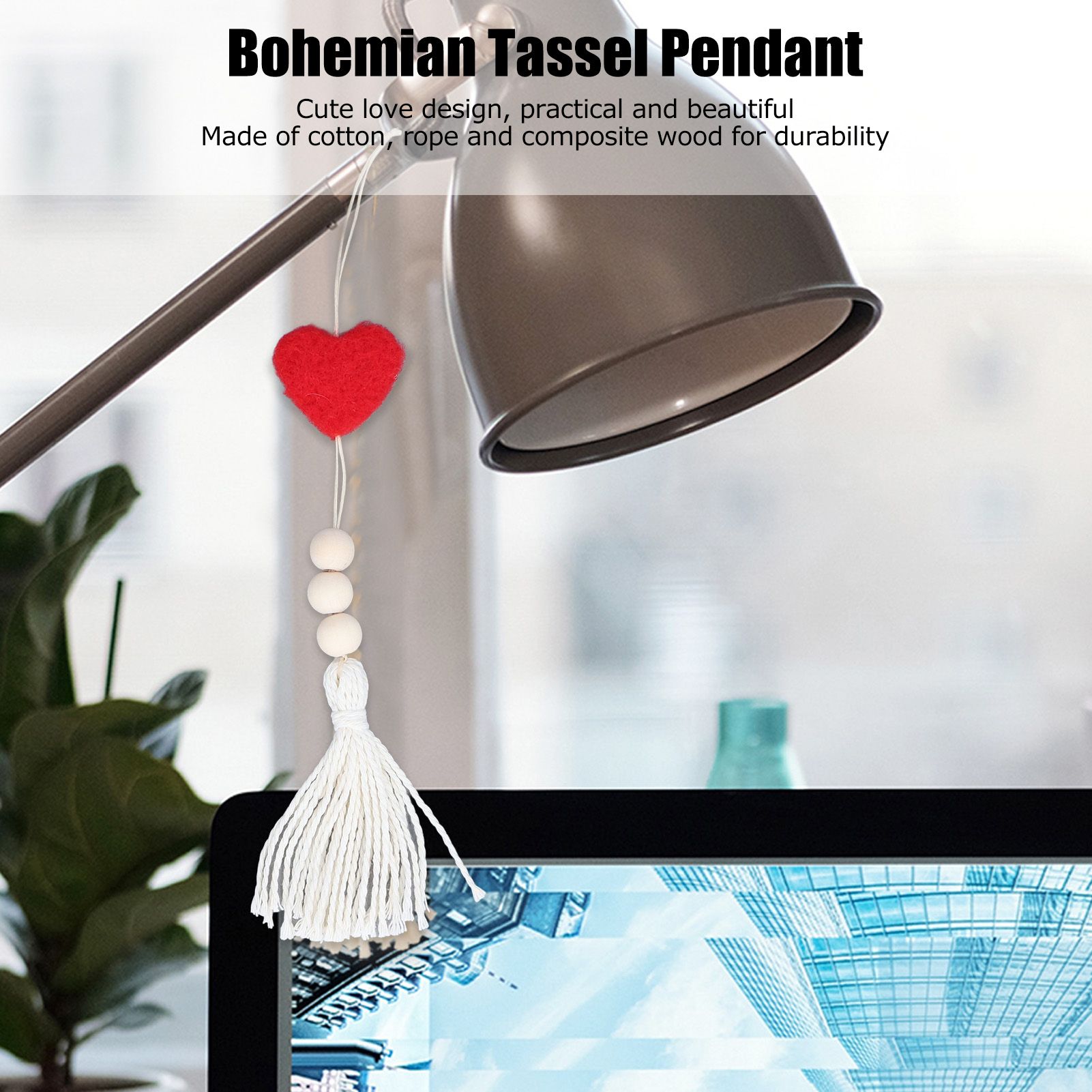 5Pcs Tassel Pendant Heart Design Lightweight Bohemian Tassel Cute Keychains view 15