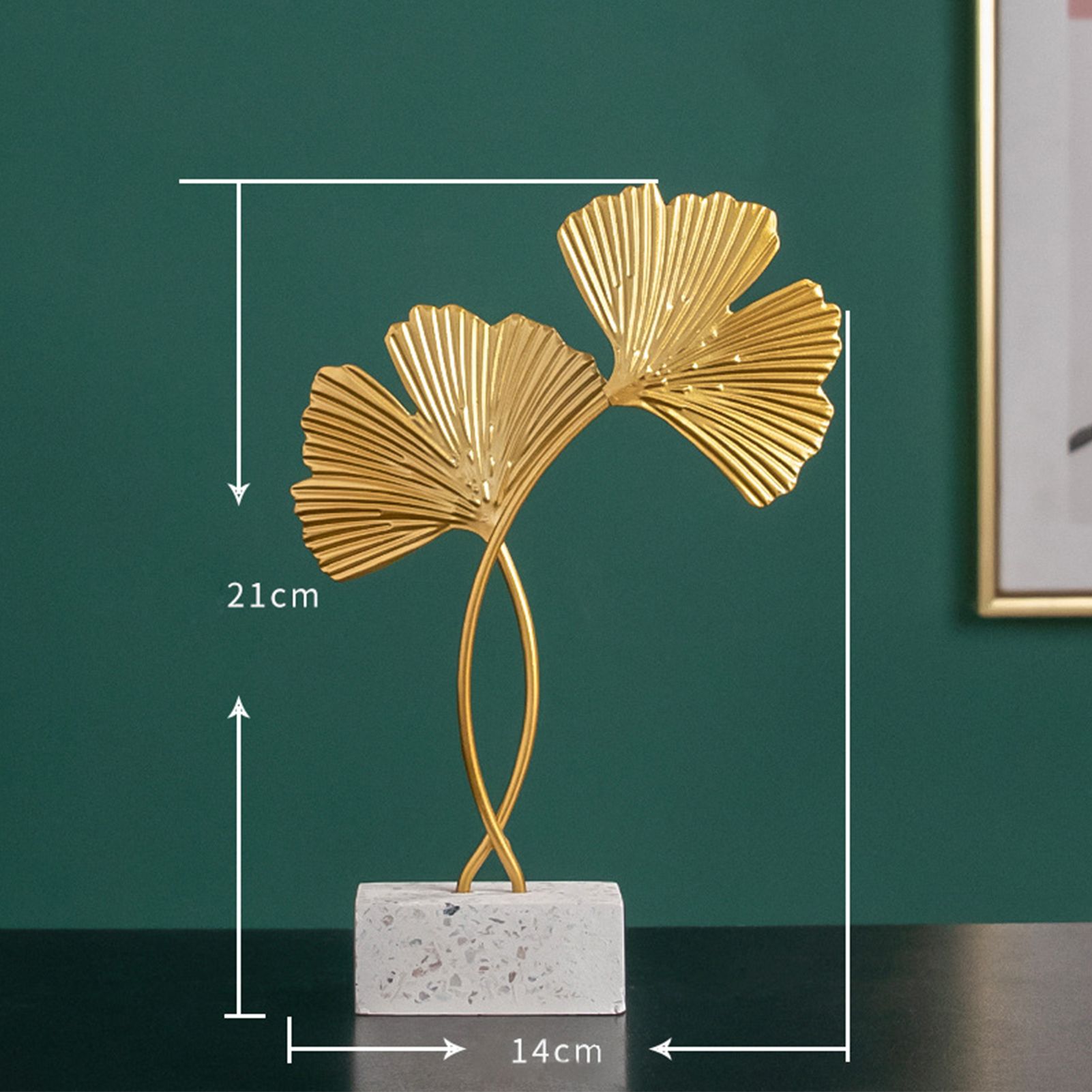 Exquisite Iron Gold Leaf Ornaments Iron Tree Desktop Art Decoration Home view 2