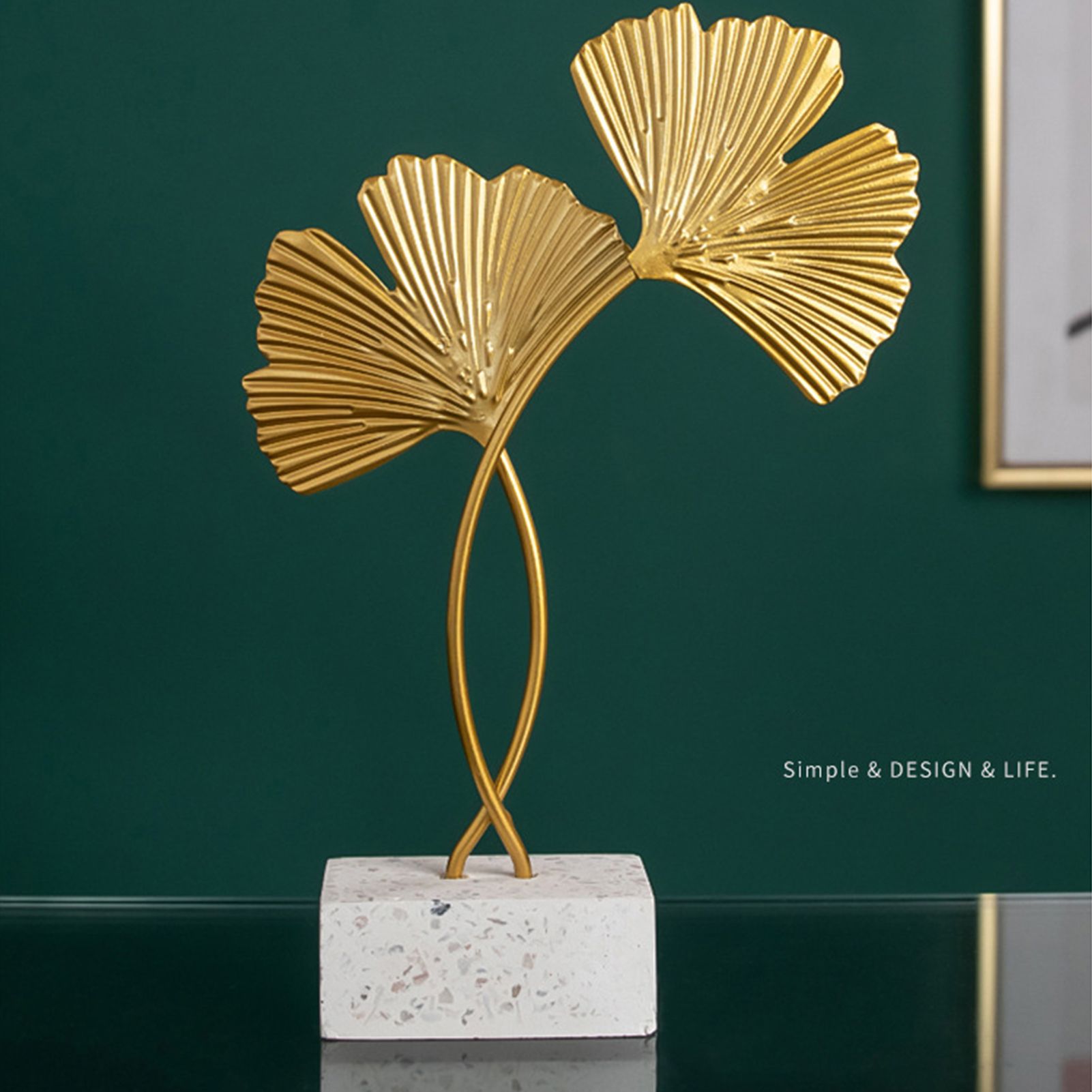 Exquisite Iron Gold Leaf Ornaments Iron Tree Desktop Art Decoration Home view 3