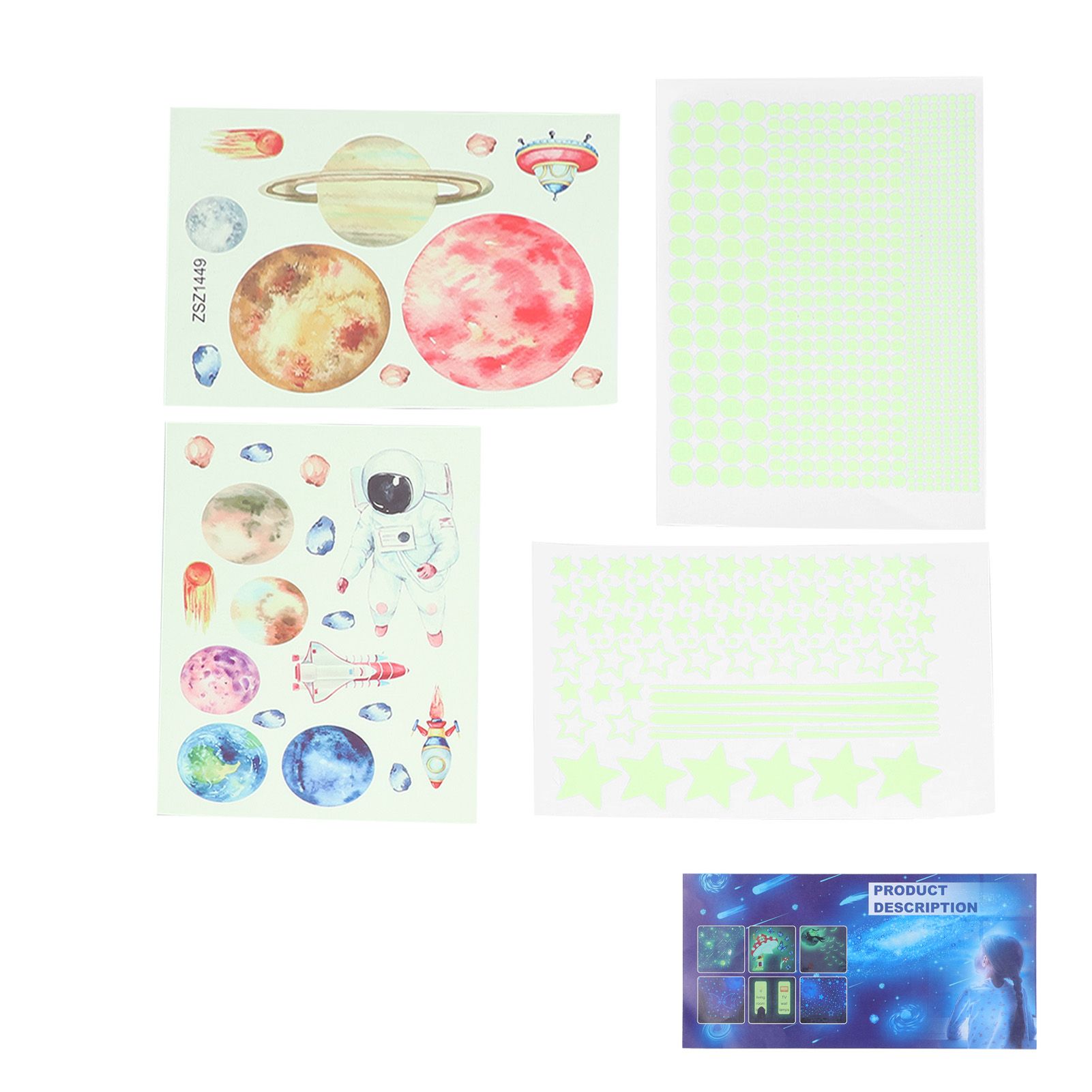 Glowing Star Luminous Wall Sticker Harmless PVC Wall Paper for Office Bedroom — image 1