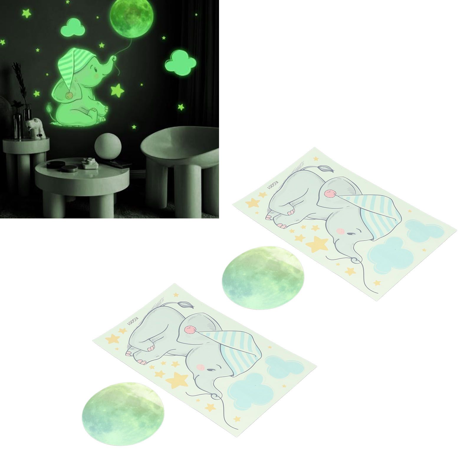 2Set Luminous Wall Sticker DIY Glowing Wall Decals Self Adhesive Wall Paper view 11