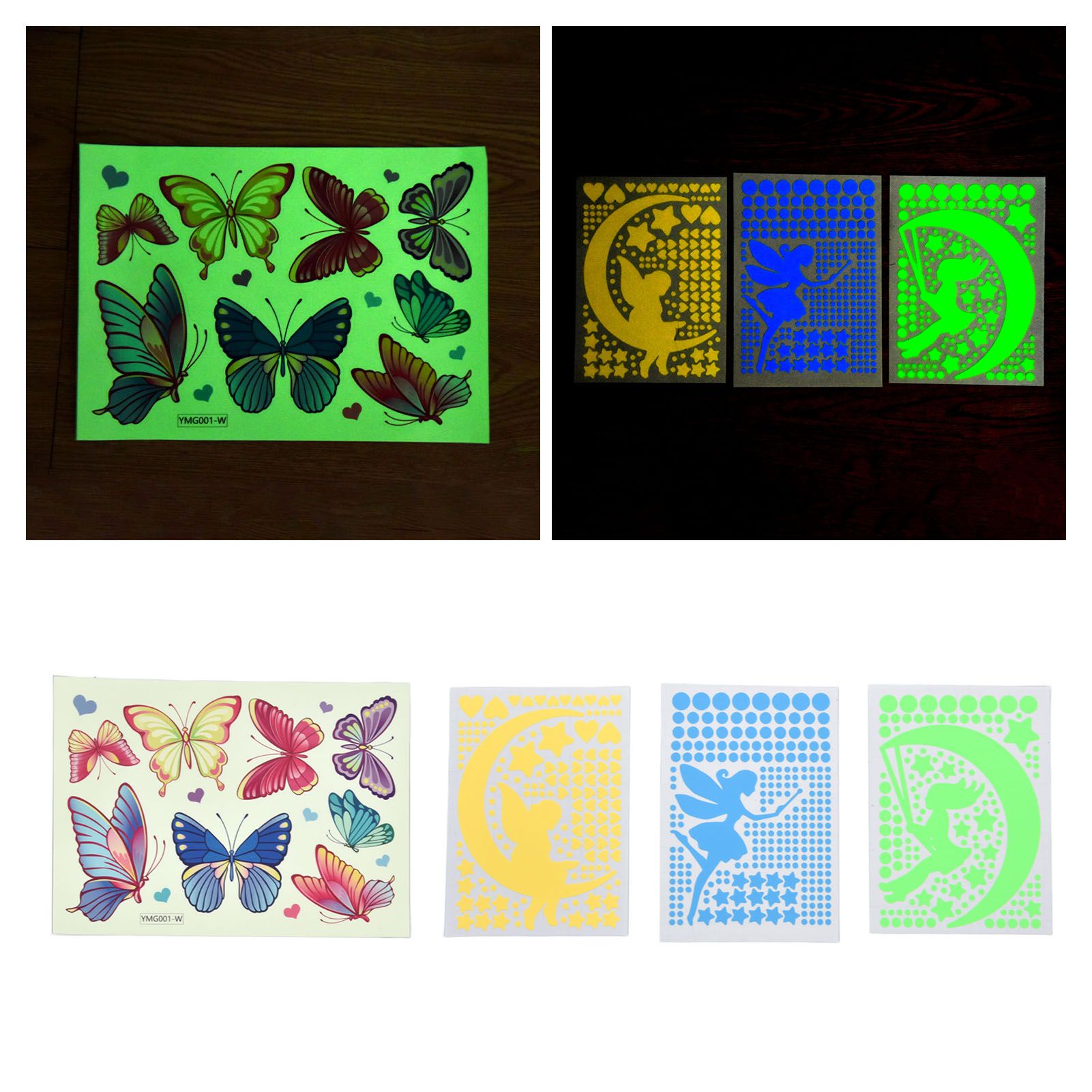 4Pcs Wall Stickers PVC Material Self Adhesive Luminous Design Cute Exquisite view 10