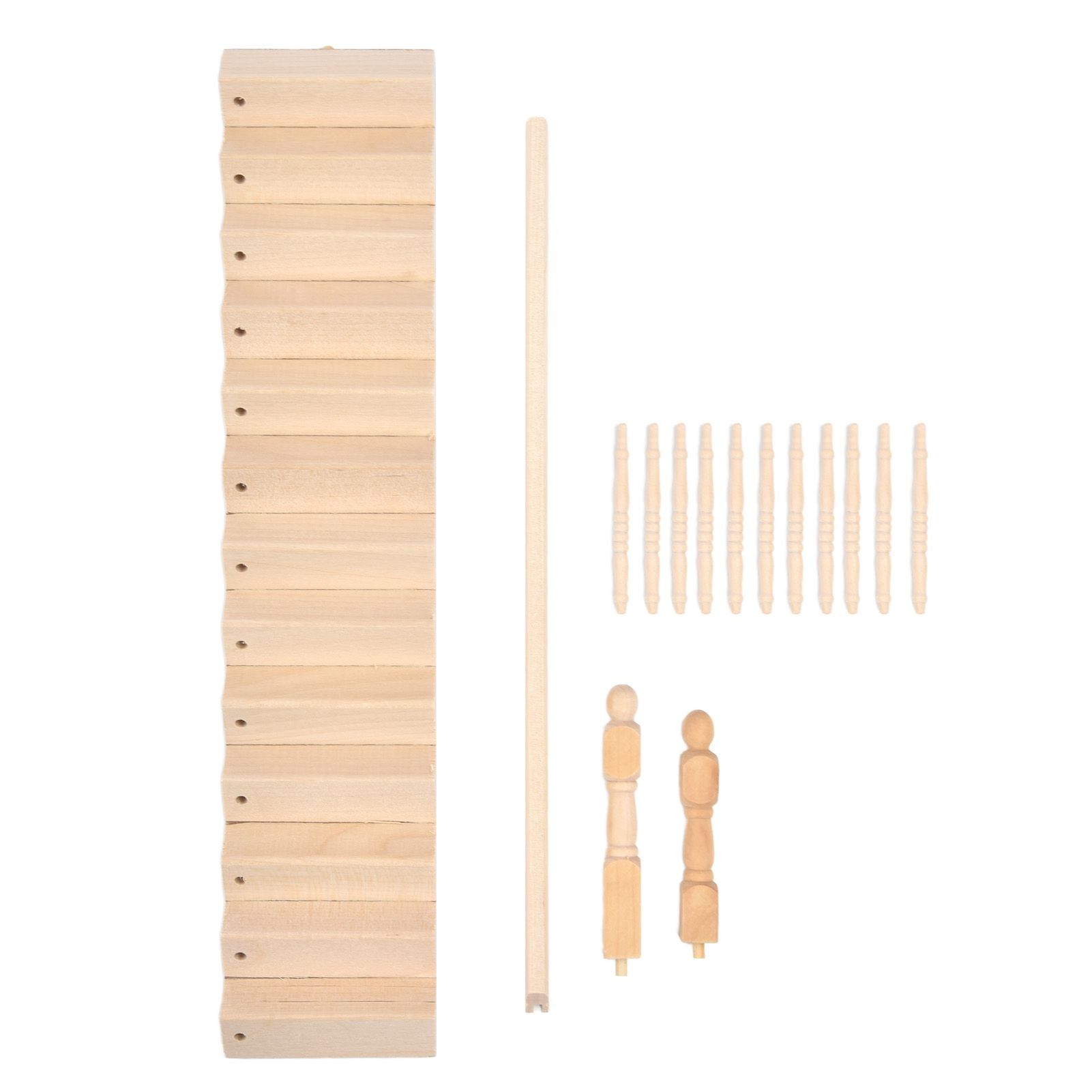Doll House Stairs Glossy Rounded Corners Birch Material DIY Vivd Cute 1/12 — image 1