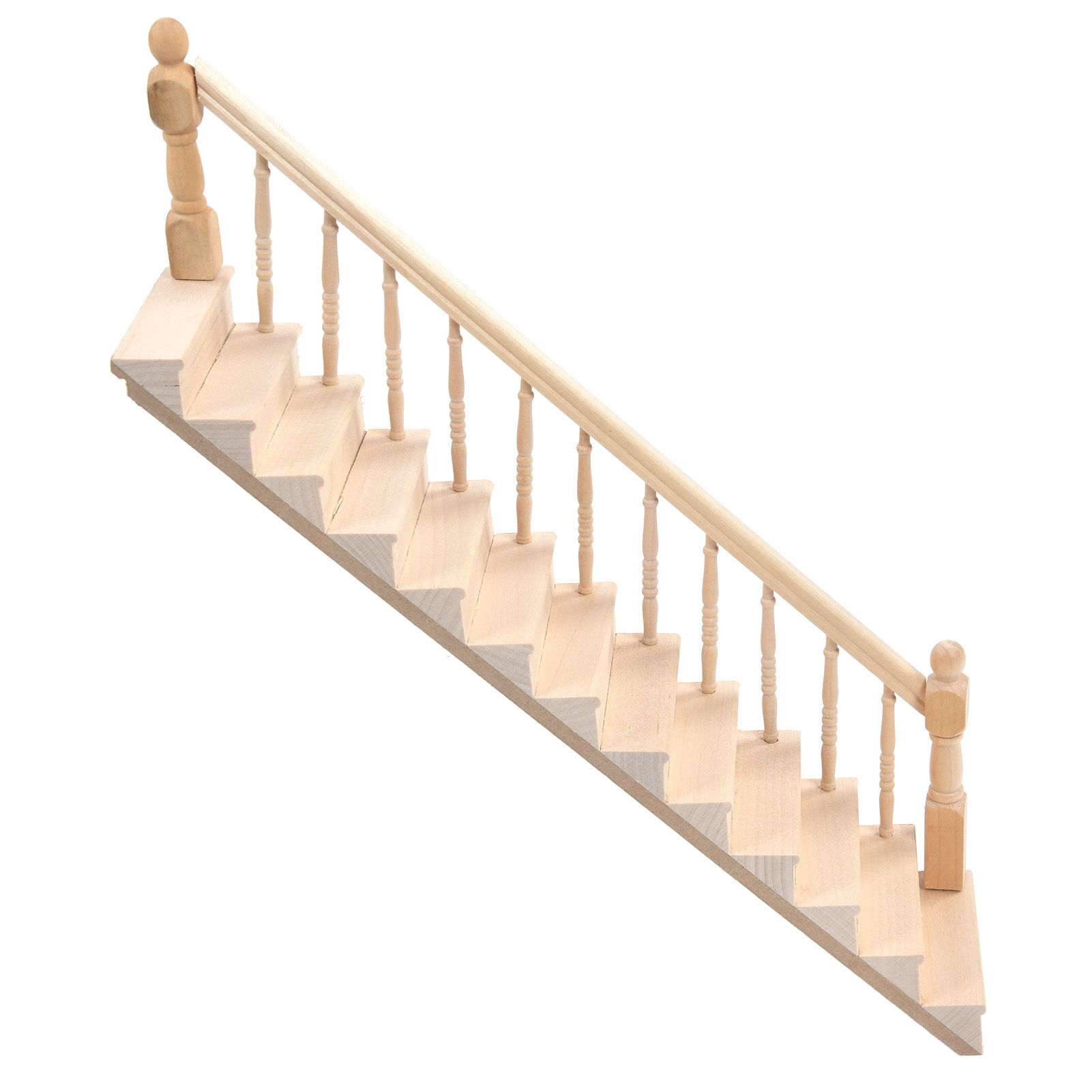 Doll House Stairs Glossy Rounded Corners Birch Material DIY Vivd Cute 1/12 view 2