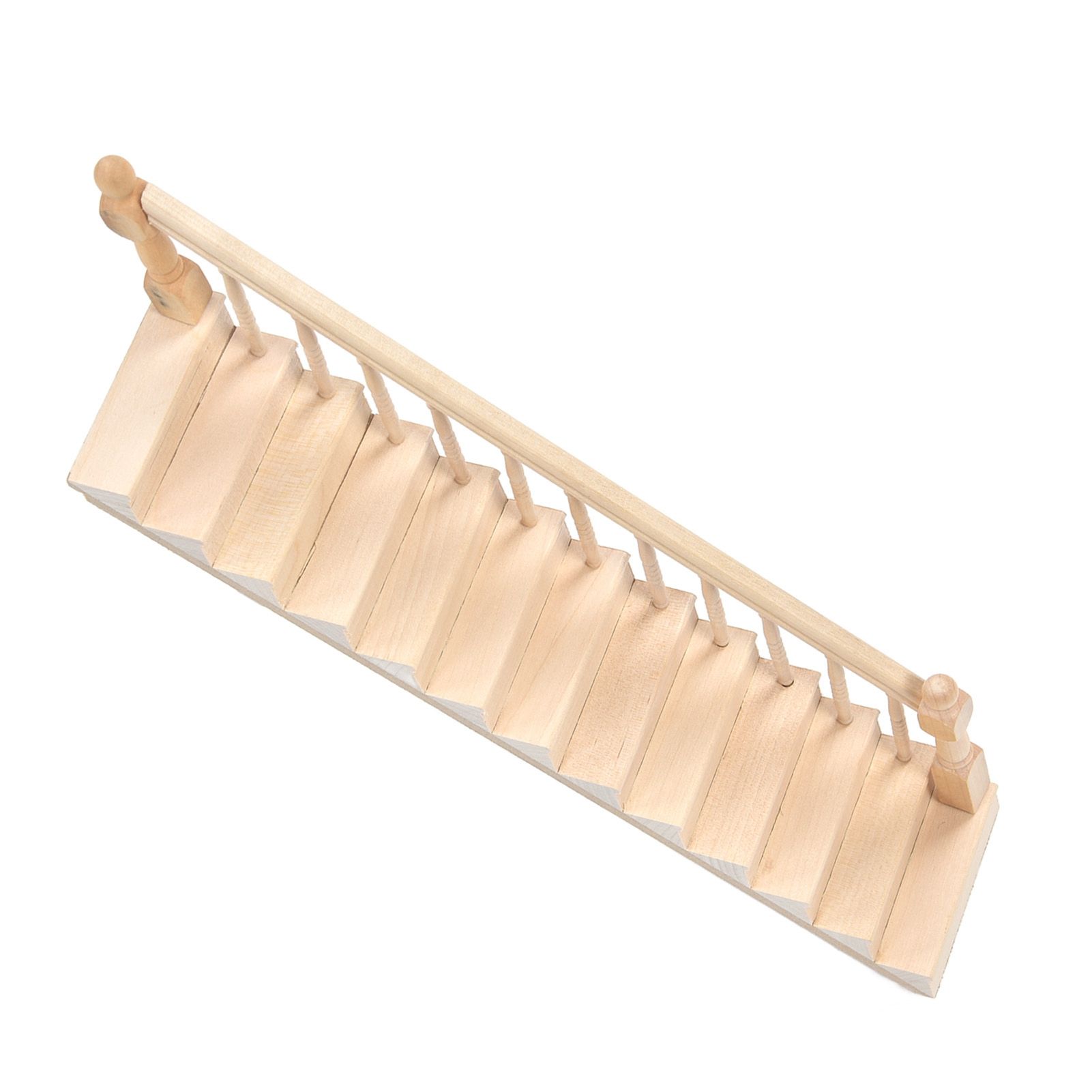 Doll House Stairs Glossy Rounded Corners Birch Material DIY Vivd Cute 1/12 view 4
