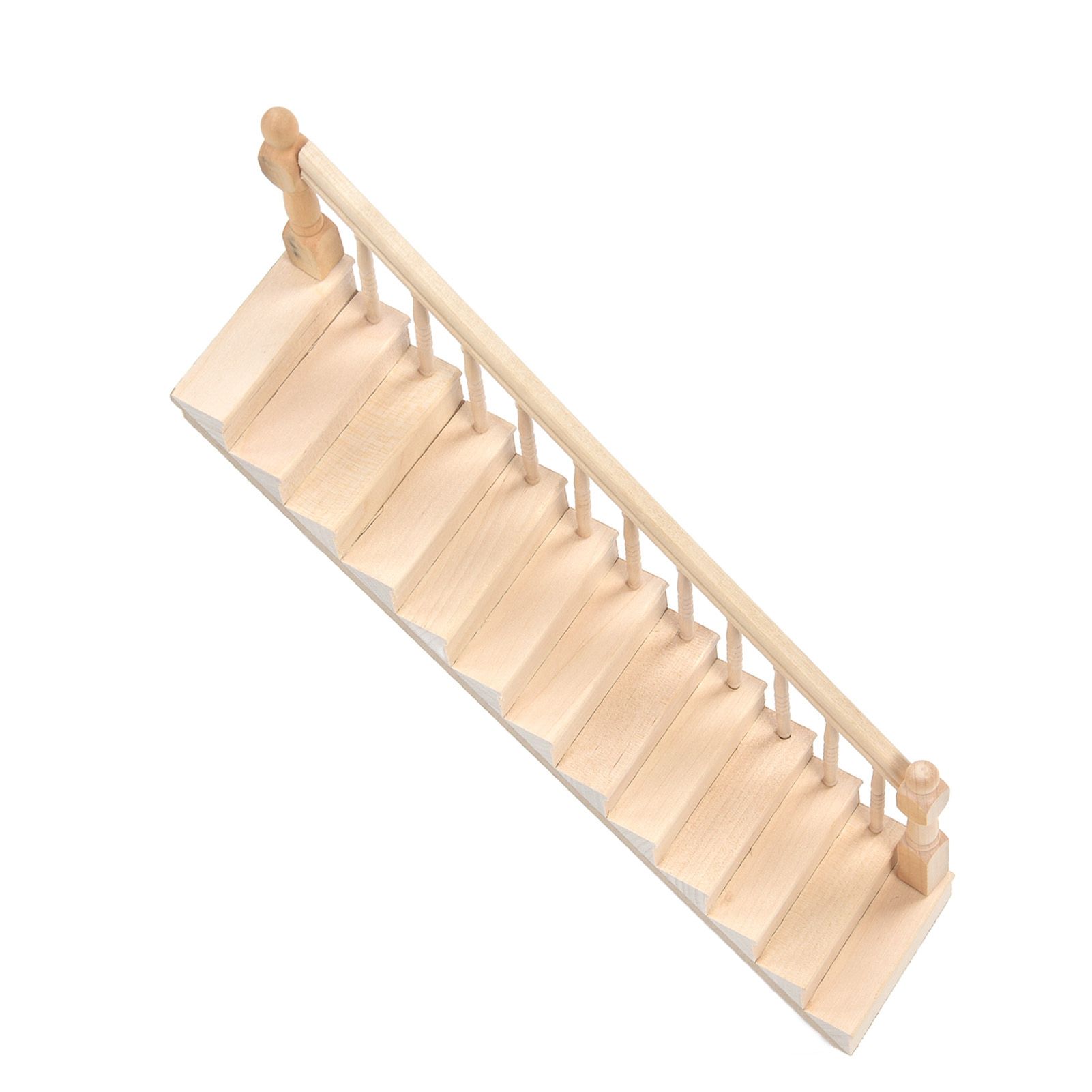 Doll House Stairs Glossy Rounded Corners Birch Material DIY Vivd Cute 1/12 view 5