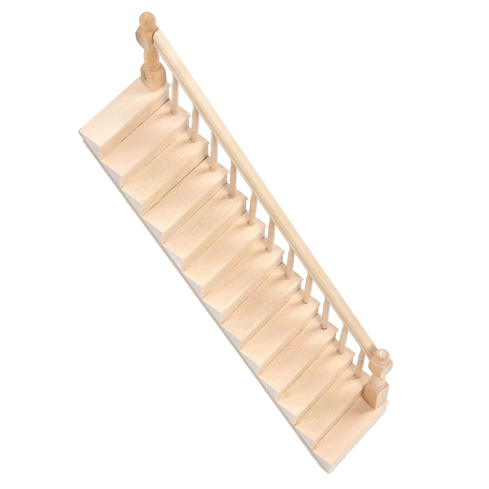Doll House Stairs Glossy Rounded Corners Birch Material DIY Vivd Cute 1/12 view 6