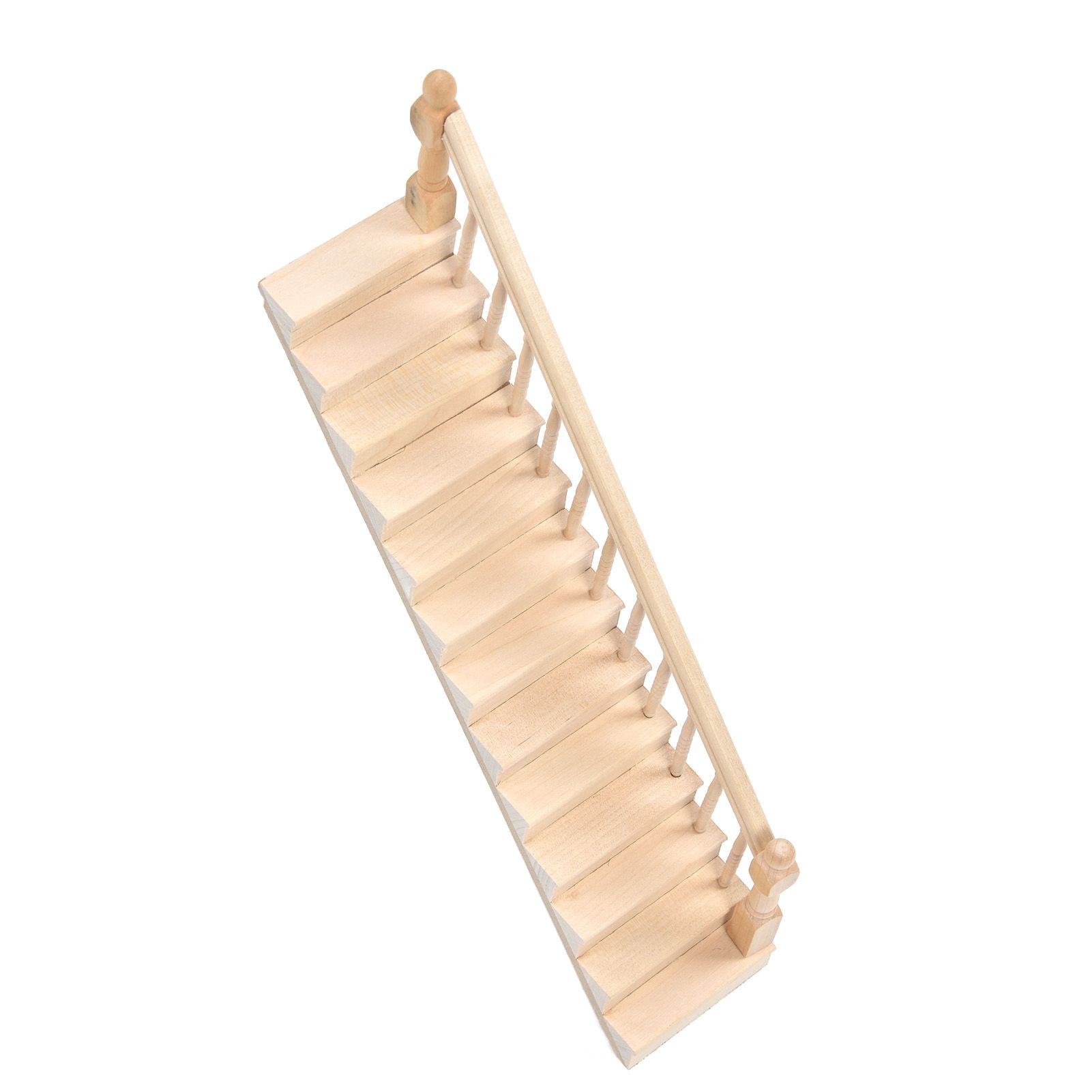 Doll House Stairs Glossy Rounded Corners Birch Material DIY Vivd Cute 1/12 view 7