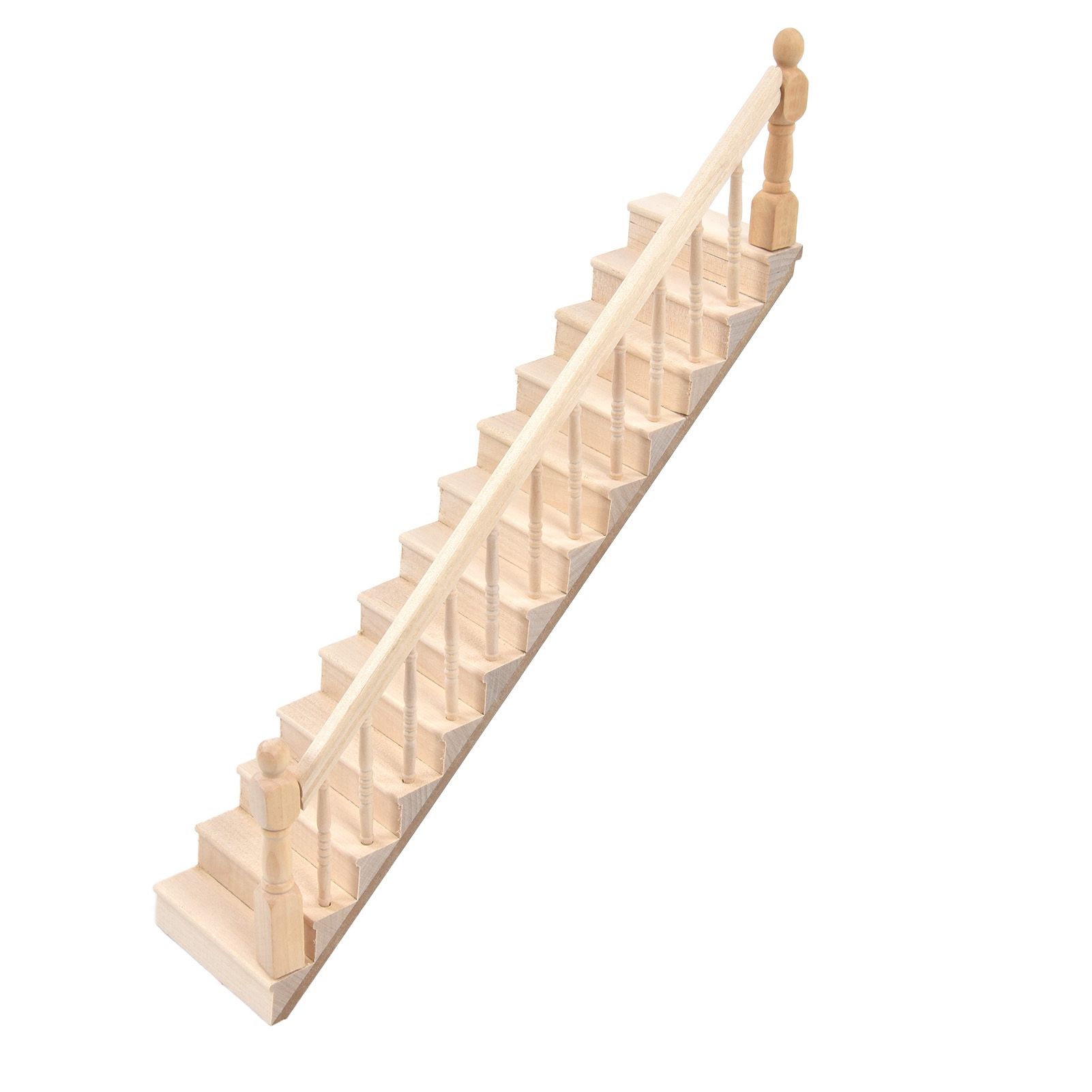 Doll House Stairs Glossy Rounded Corners Birch Material DIY Vivd Cute 1/12 view 8