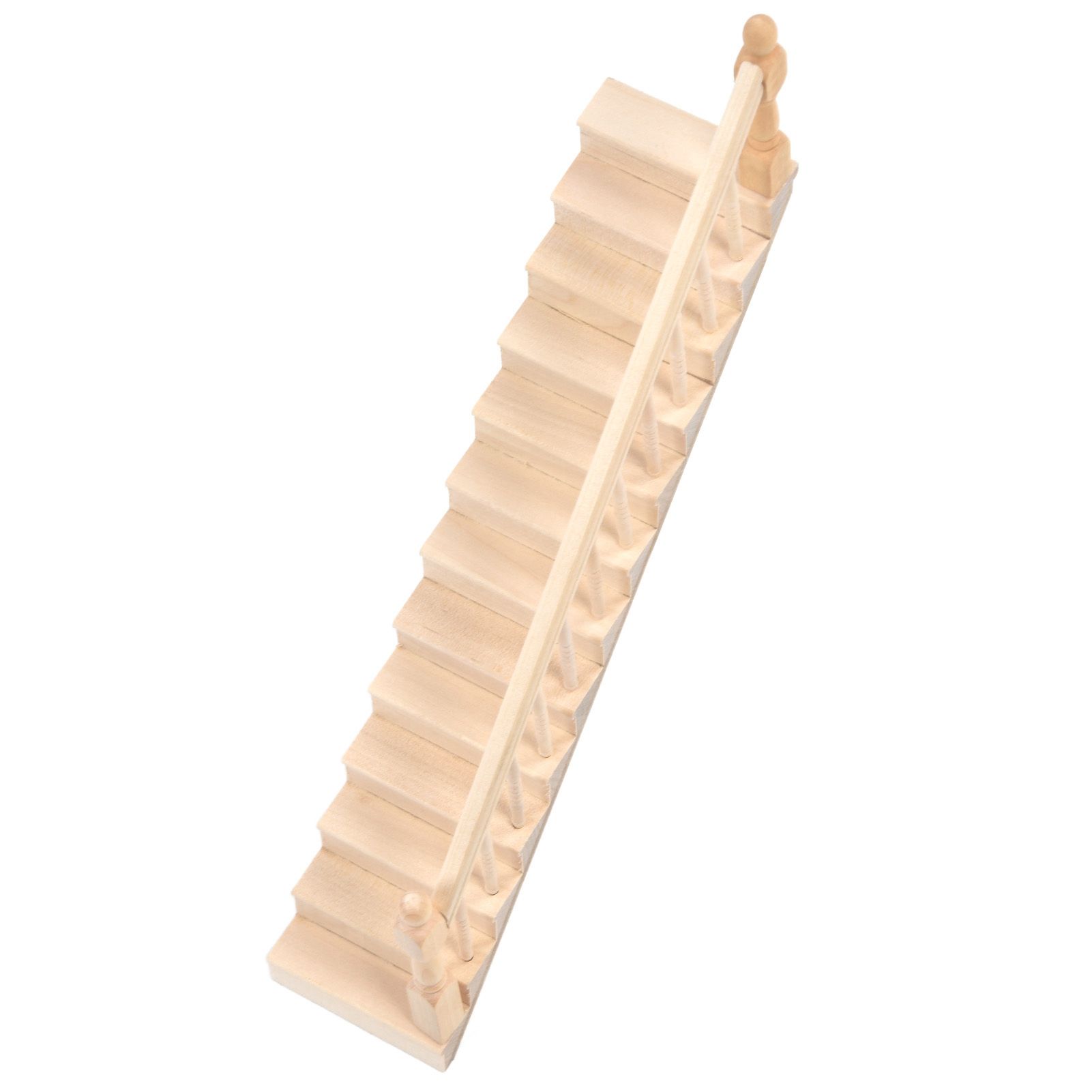 Doll House Stairs Glossy Rounded Corners Birch Material DIY Vivd Cute 1/12 view 9