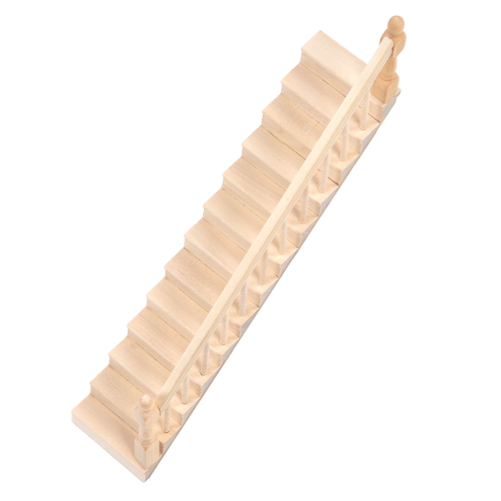 Doll House Stairs Glossy Rounded Corners Birch Material DIY Vivd Cute 1/12 view 10