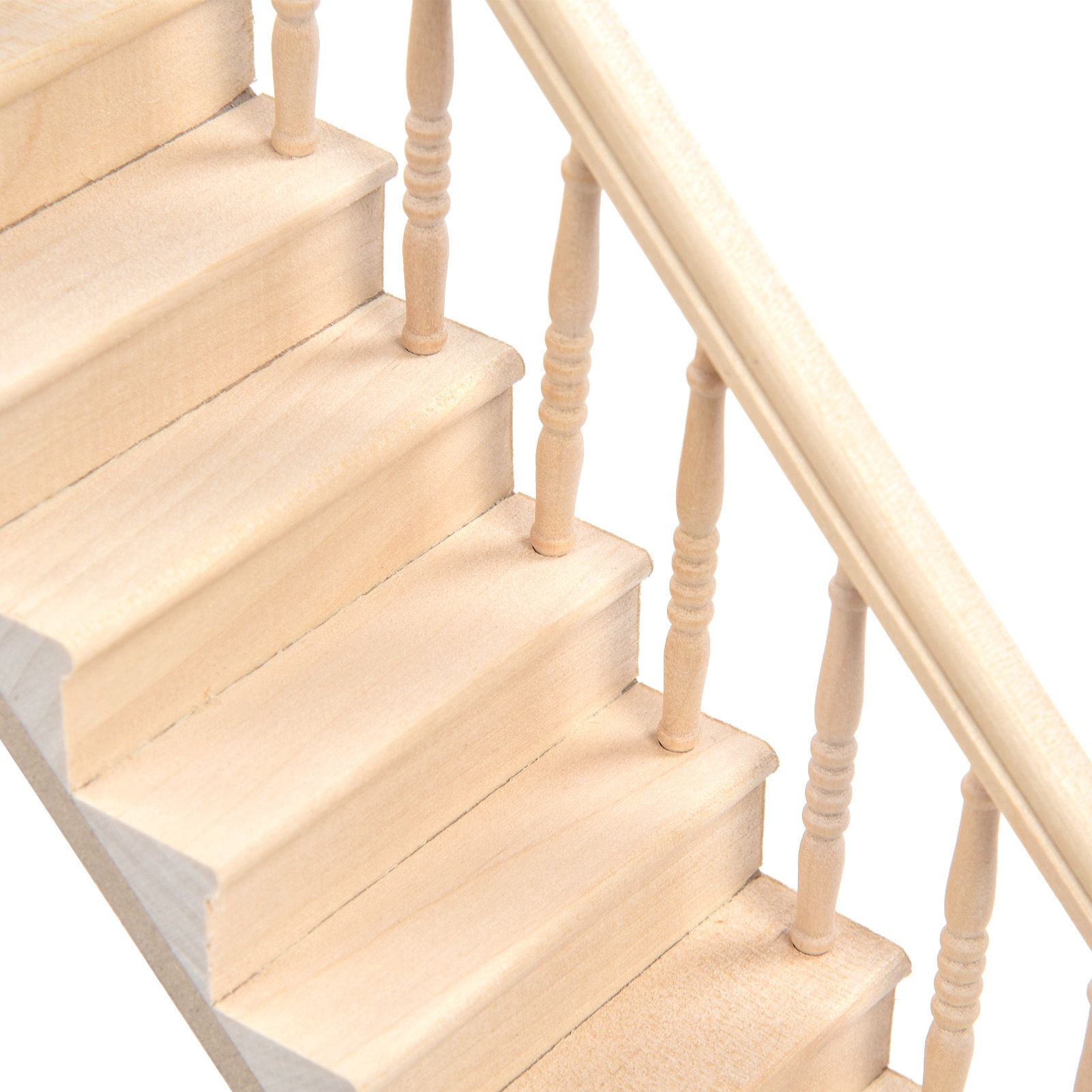 Doll House Stairs Glossy Rounded Corners Birch Material DIY Vivd Cute 1/12 view 13