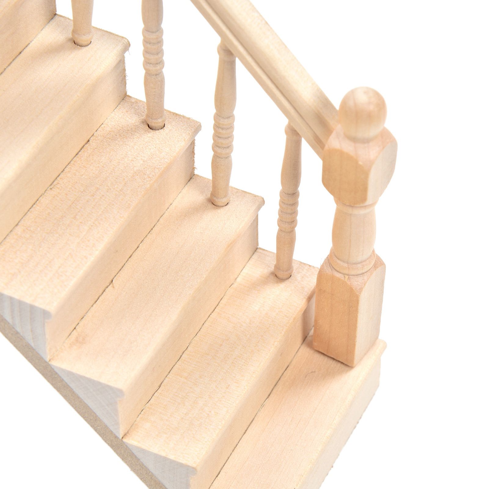 Doll House Stairs Glossy Rounded Corners Birch Material DIY Vivd Cute 1/12 view 14