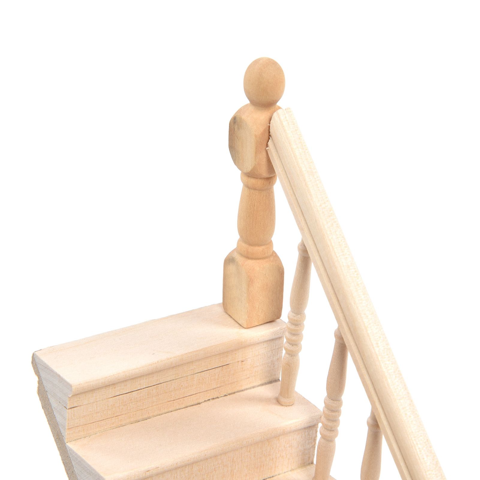 Doll House Stairs Glossy Rounded Corners Birch Material DIY Vivd Cute 1/12 view 15