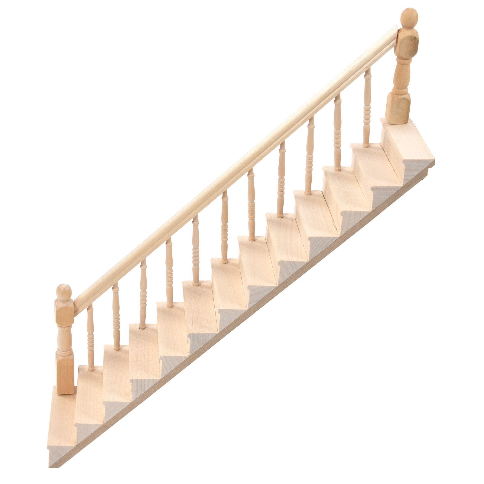 Doll House Stairs Glossy Rounded Corners Birch Material DIY Vivd Cute 1/12 view 2