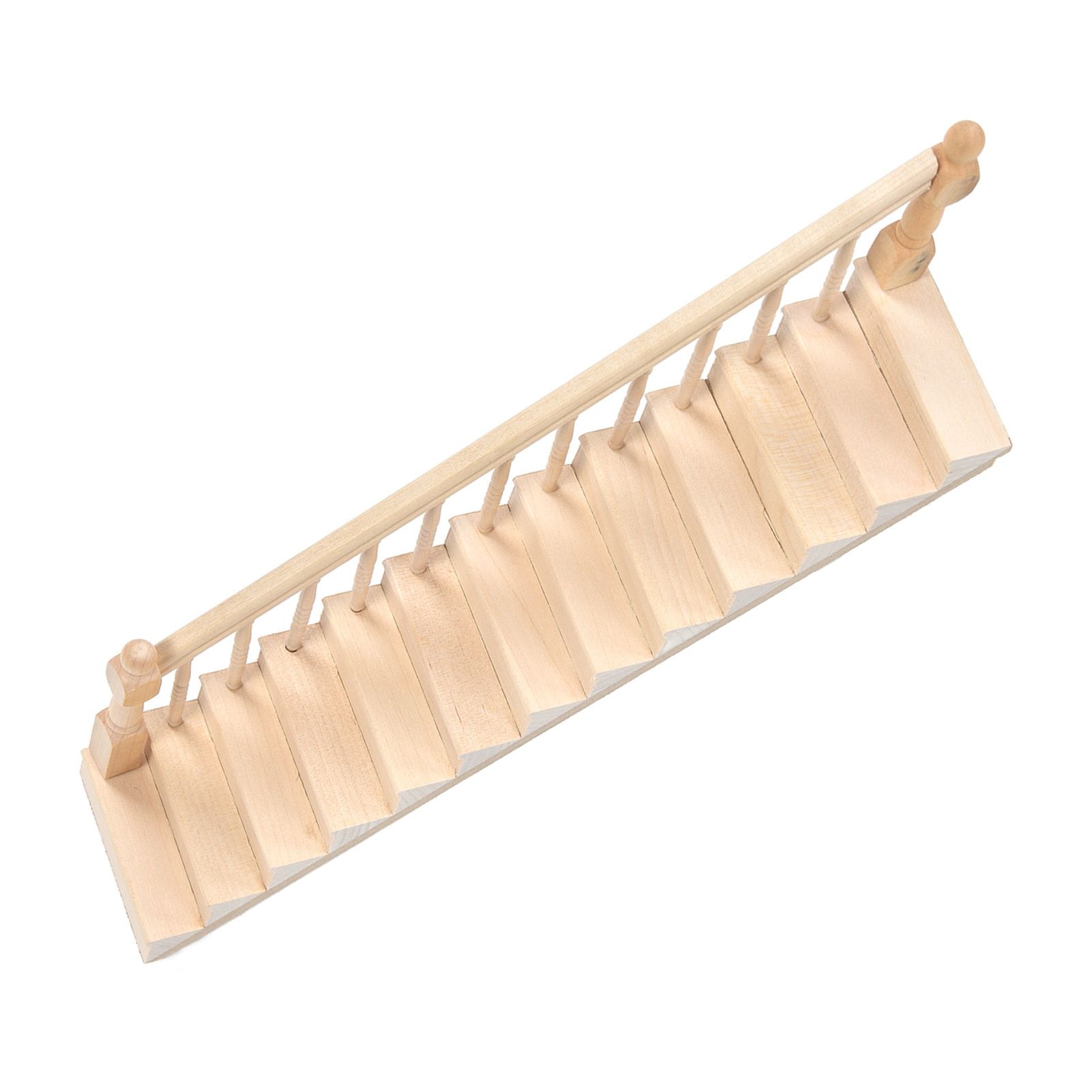 Doll House Stairs Glossy Rounded Corners Birch Material DIY Vivd Cute 1/12 view 4