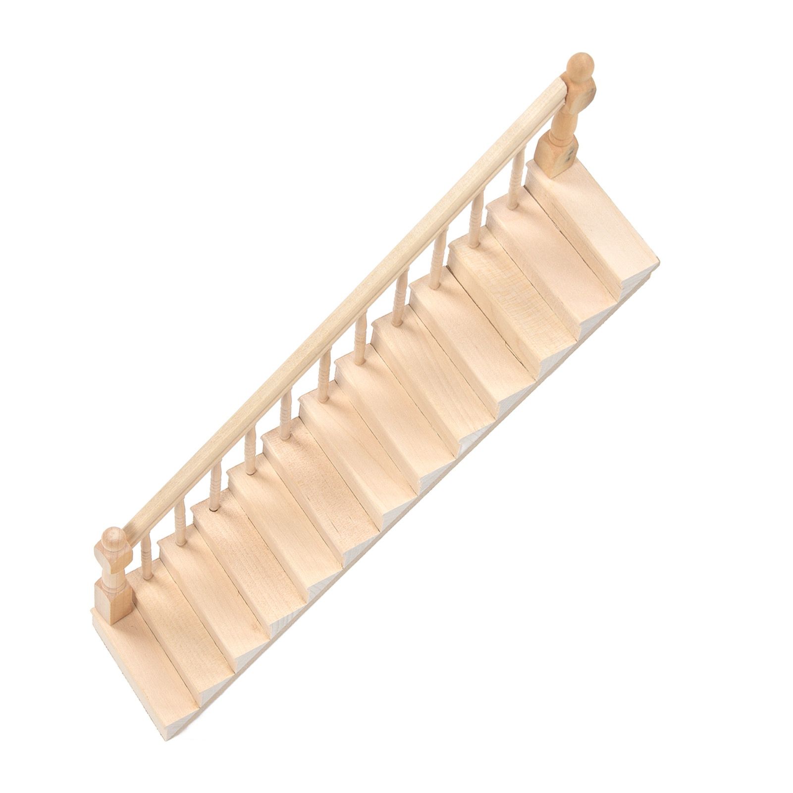 Doll House Stairs Glossy Rounded Corners Birch Material DIY Vivd Cute 1/12 view 5