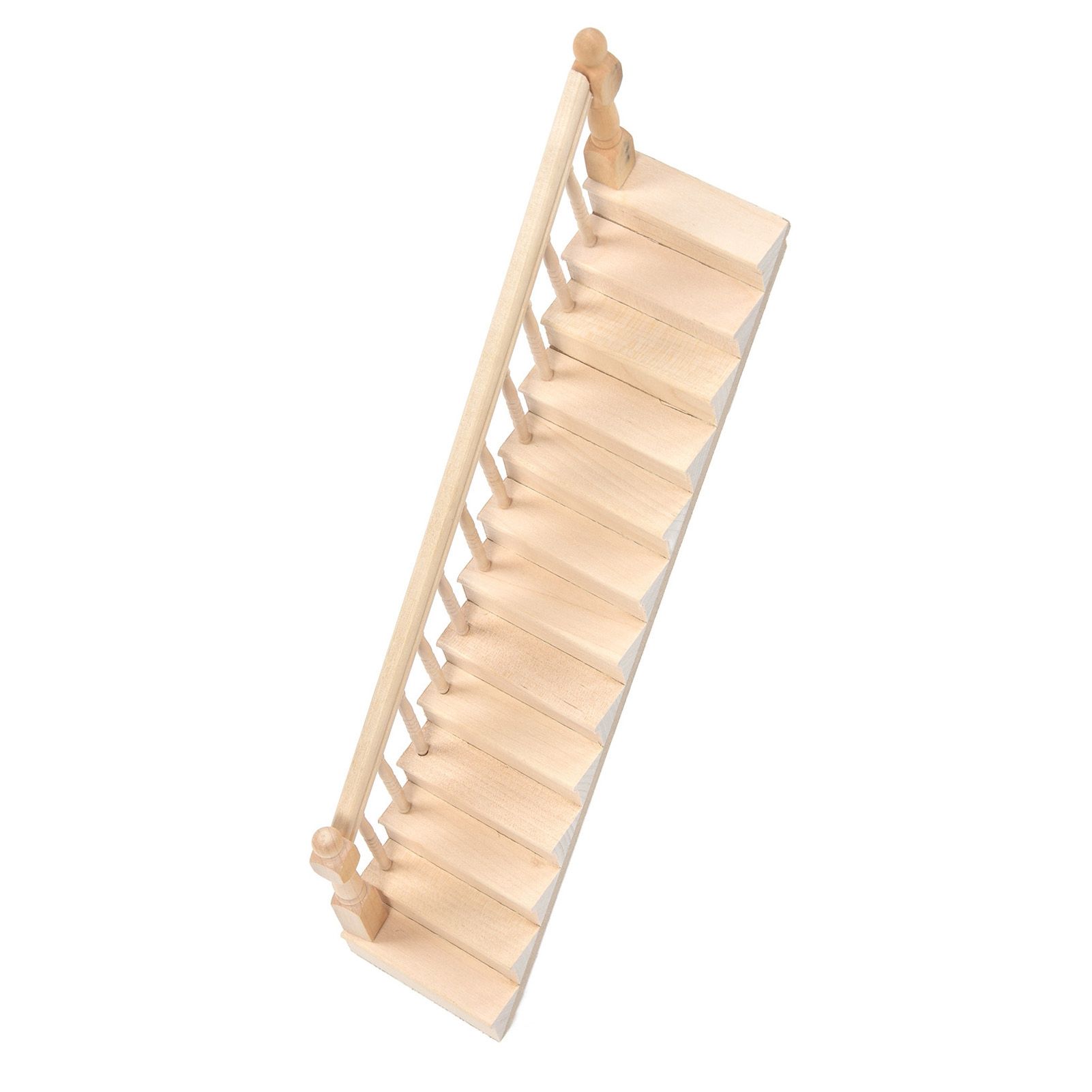 Doll House Stairs Glossy Rounded Corners Birch Material DIY Vivd Cute 1/12 view 6