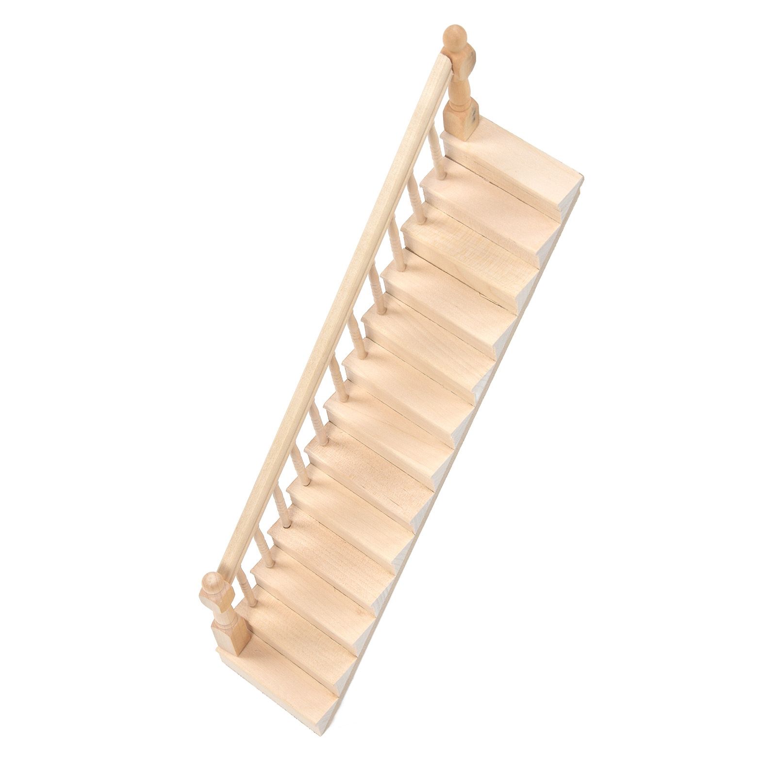 Doll House Stairs Glossy Rounded Corners Birch Material DIY Vivd Cute 1/12 view 7