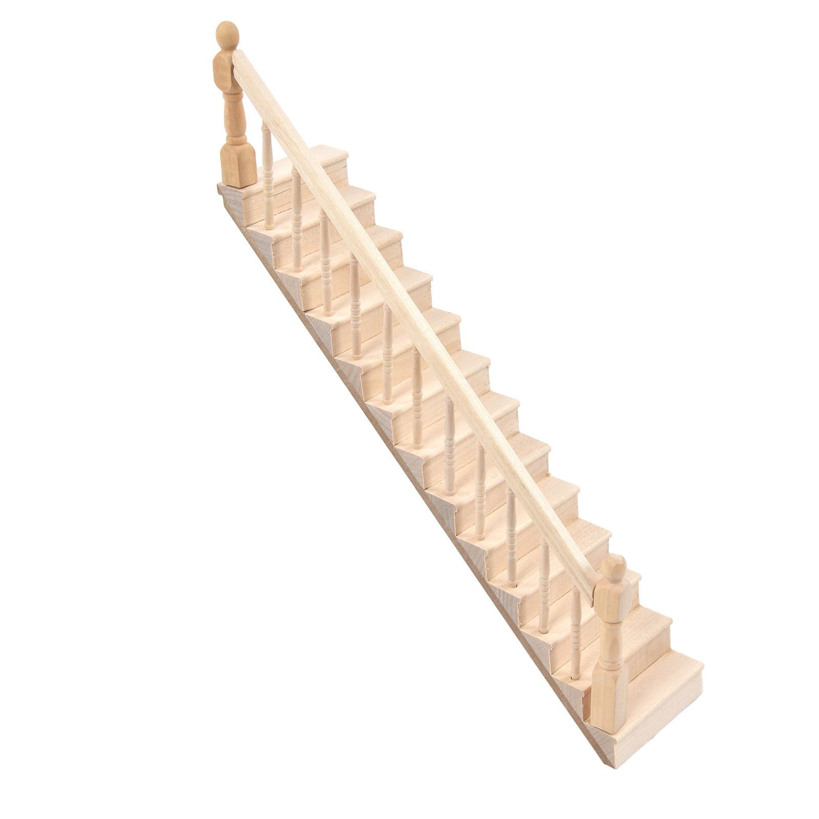 Doll House Stairs Glossy Rounded Corners Birch Material DIY Vivd Cute 1/12 view 8