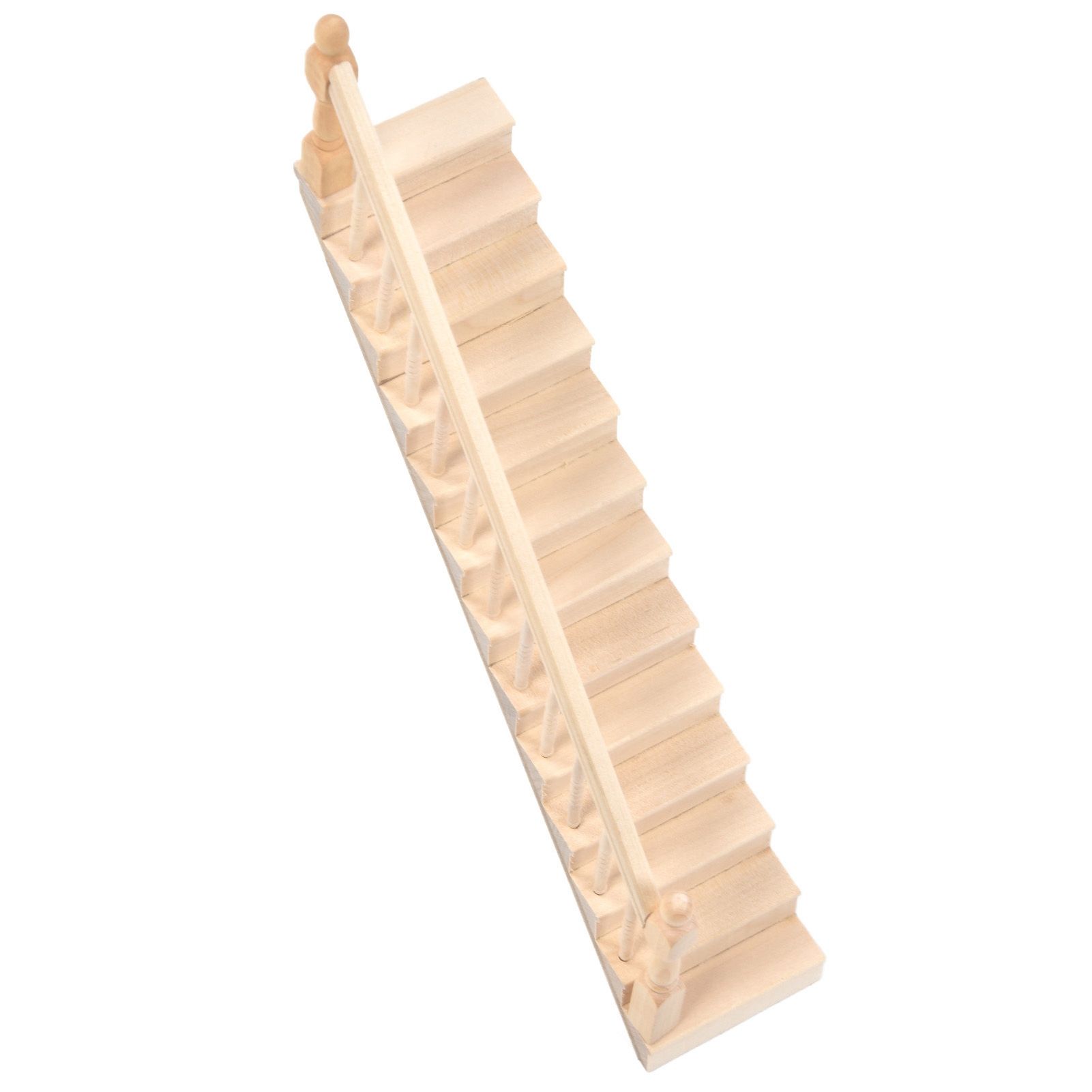 Doll House Stairs Glossy Rounded Corners Birch Material DIY Vivd Cute 1/12 view 9