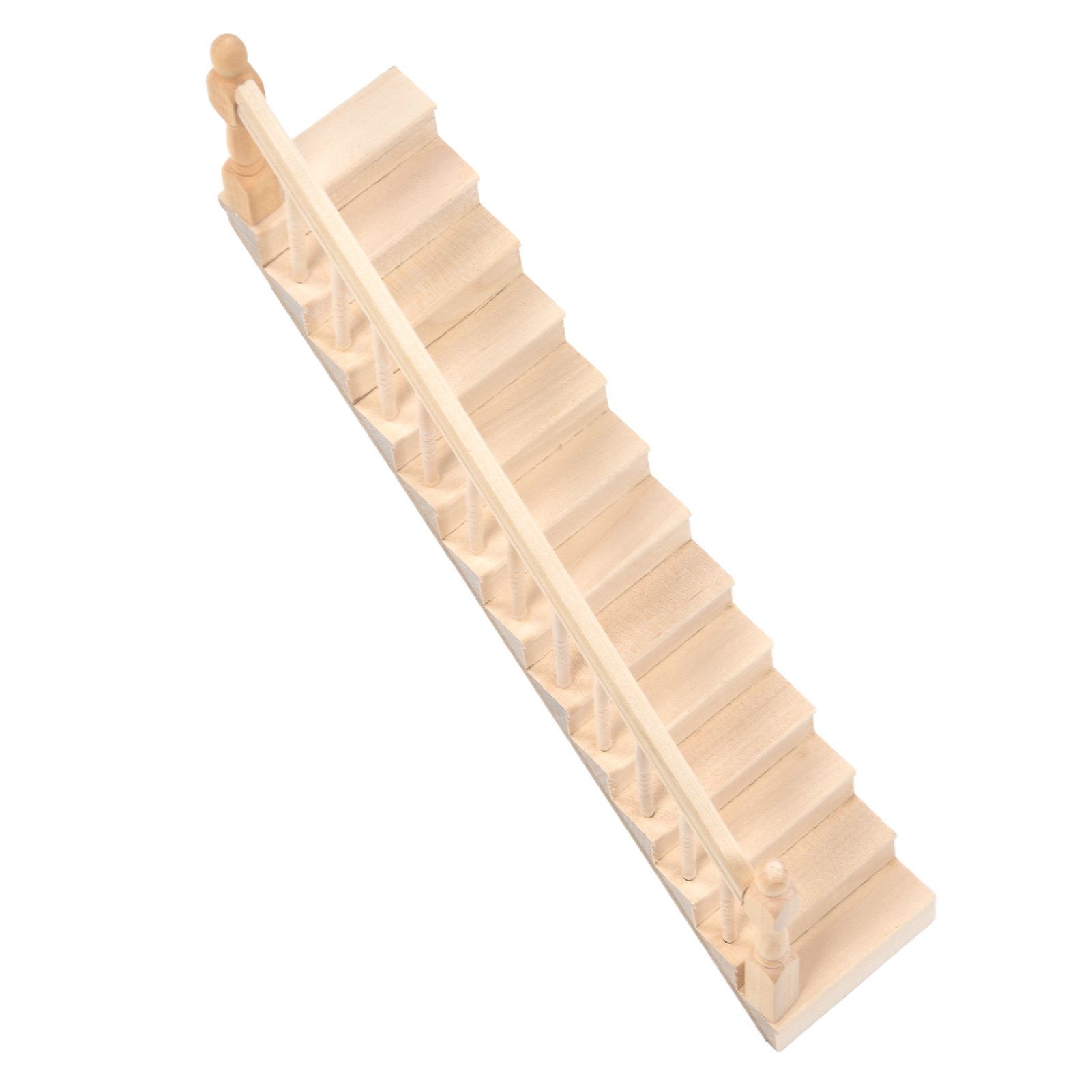 Doll House Stairs Glossy Rounded Corners Birch Material DIY Vivd Cute 1/12 view 10