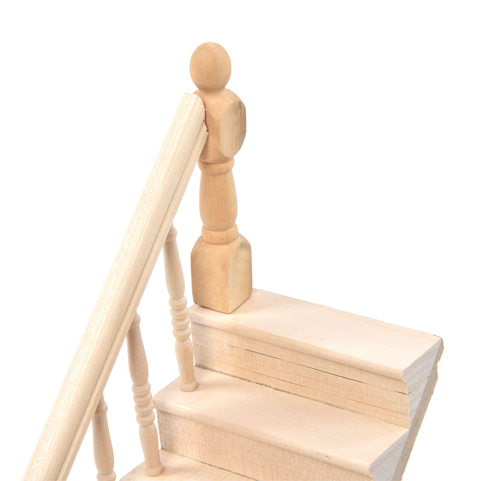 Doll House Stairs Glossy Rounded Corners Birch Material DIY Vivd Cute 1/12 view 13